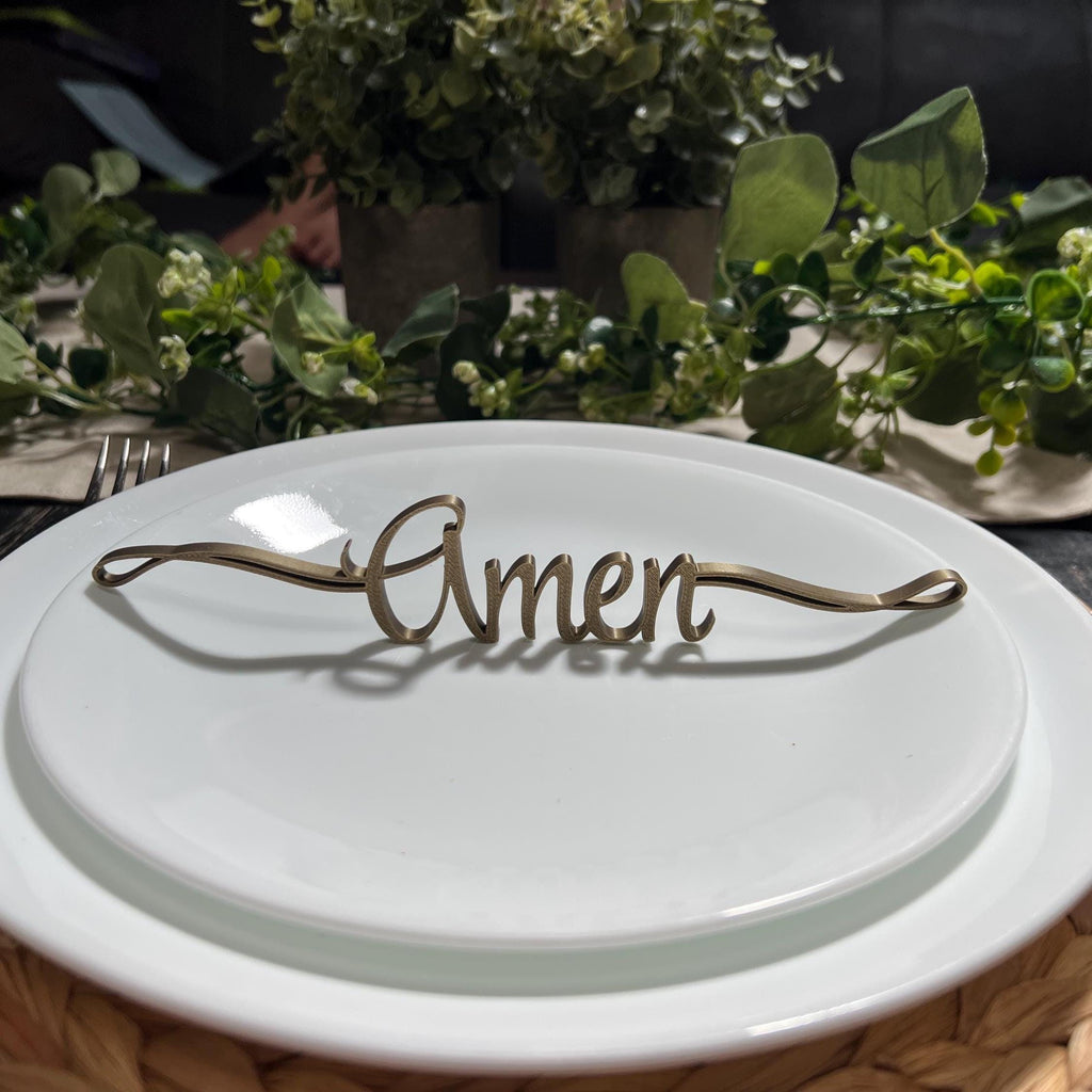 Amen Plate Decor | Christian Table Decor