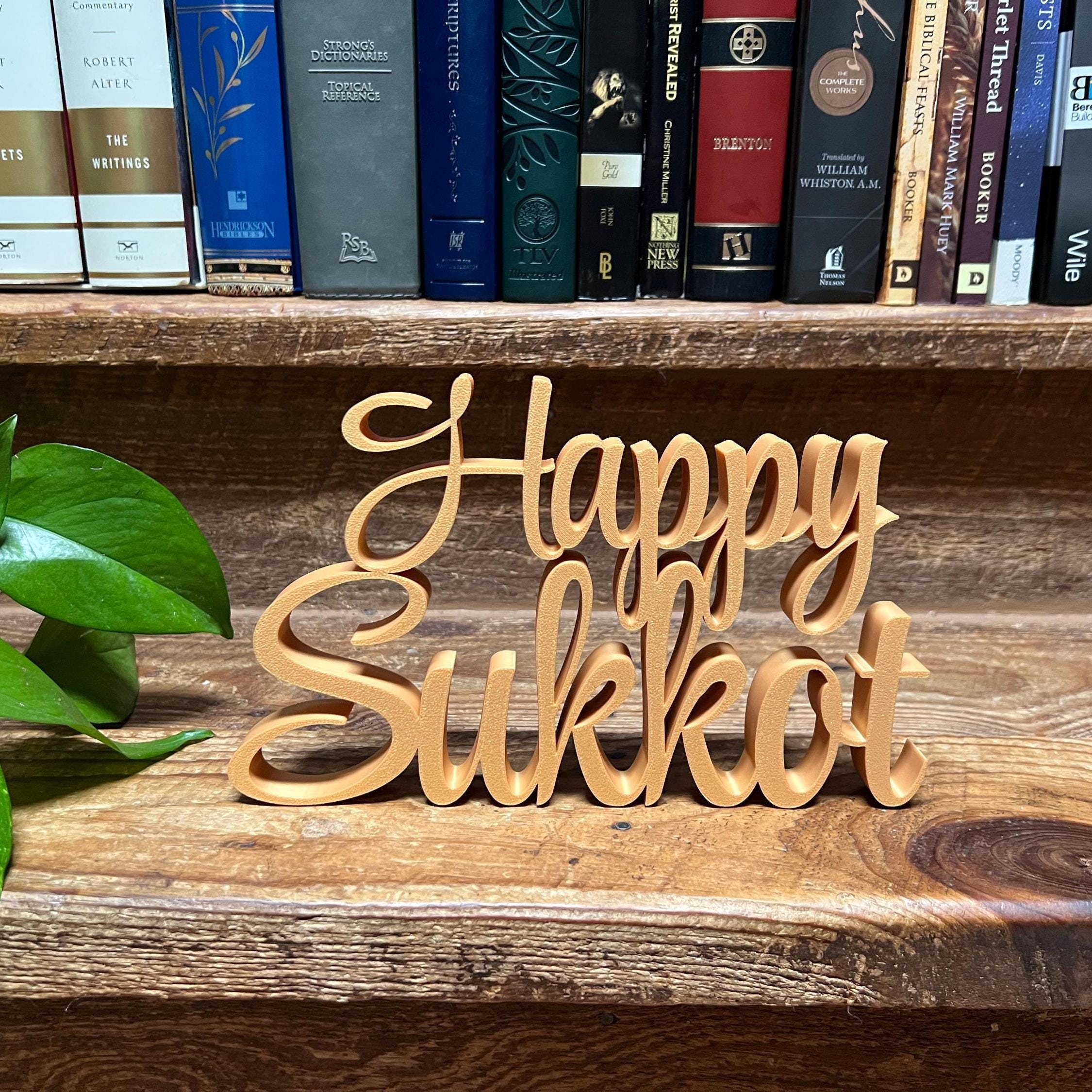 Happy Sukkot Freestanding Sign Decor