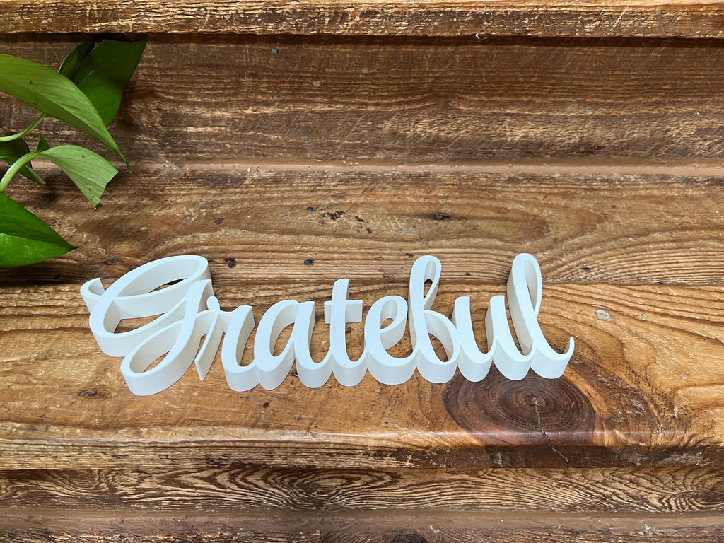 Freestanding Grateful Sign Decor