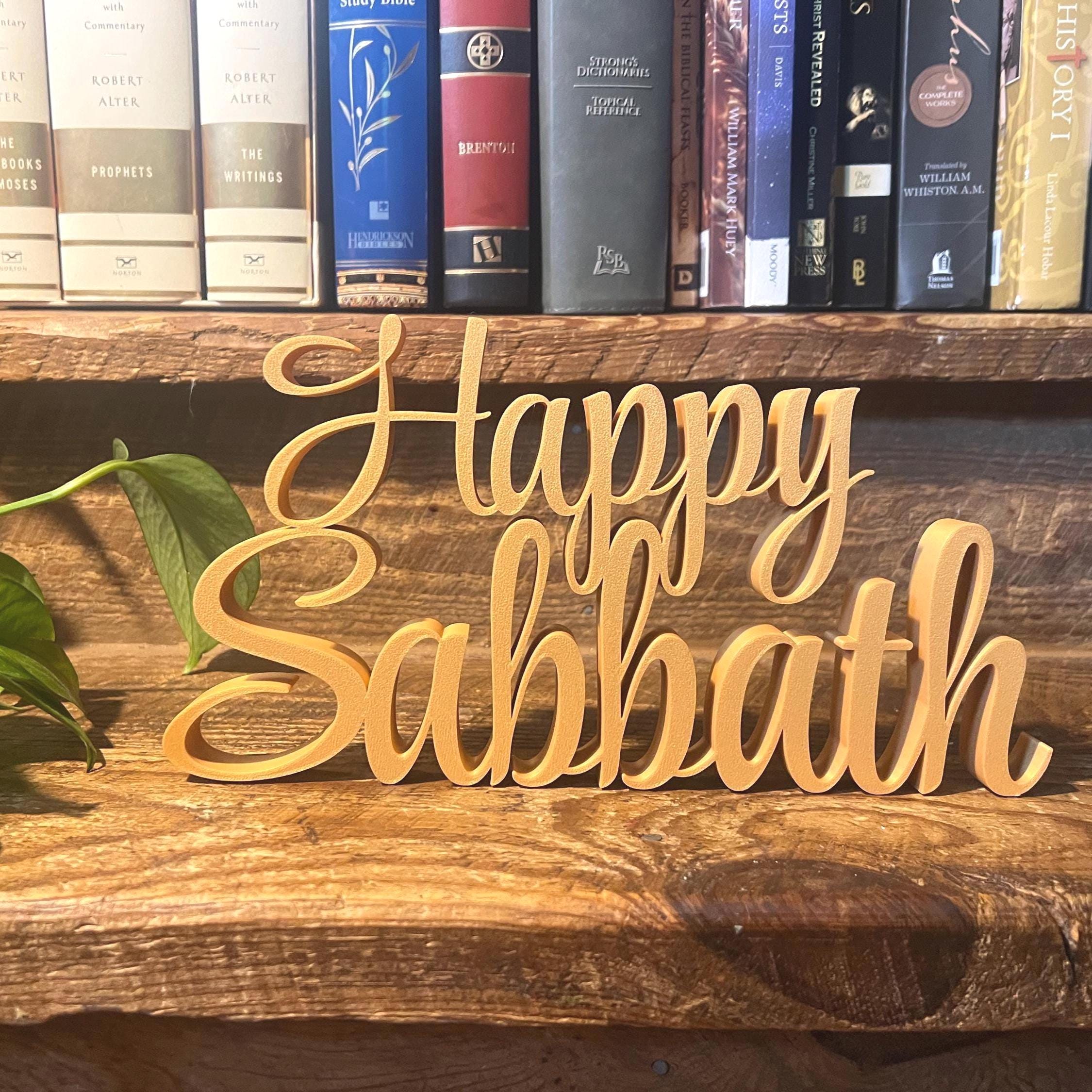 Happy Sabbath Freestanding Sign Decor