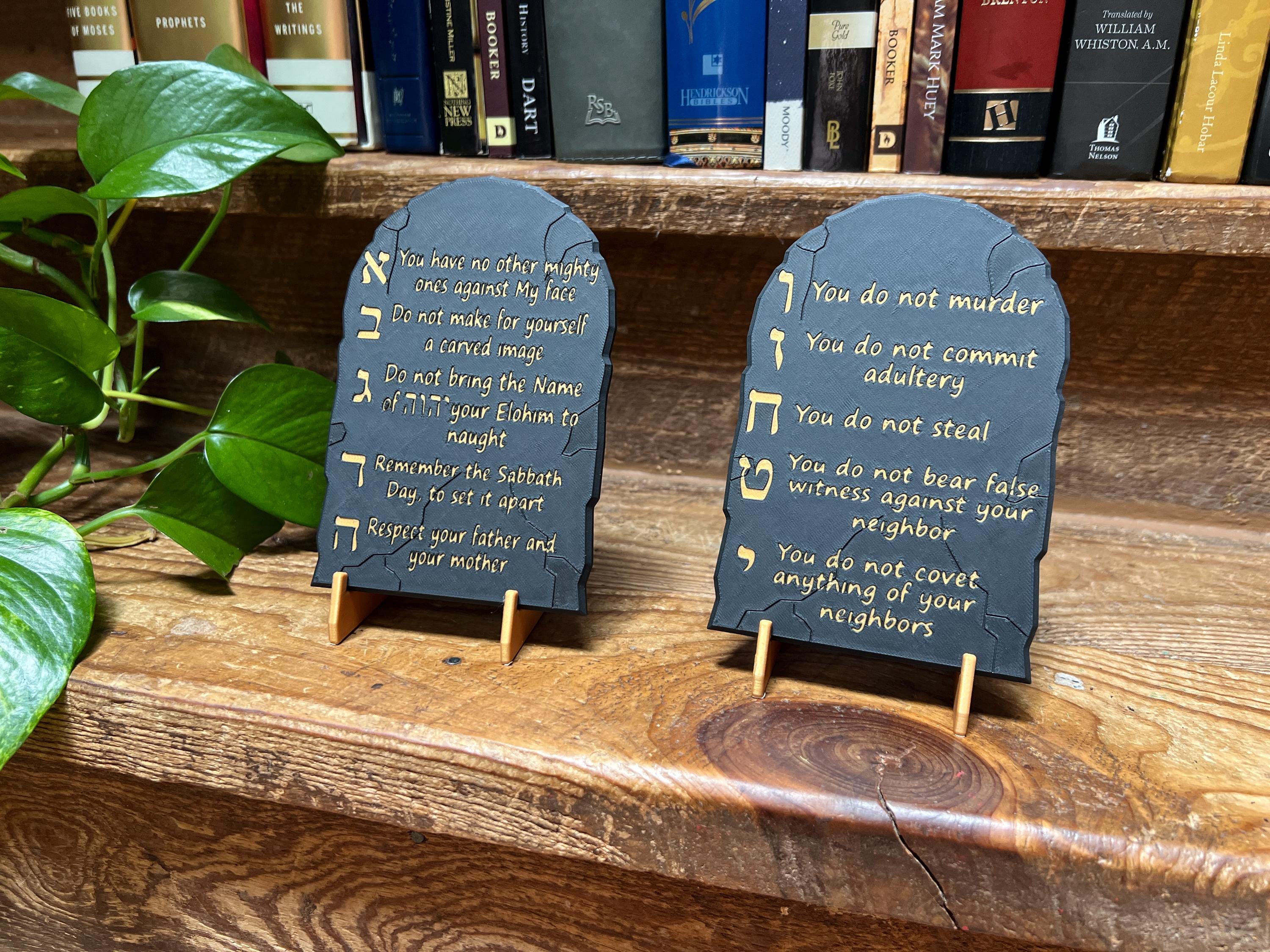 The Ten Commandments Tablets Magnet or Stand | 10 Commandments Christianity Art | Shavuot Decor Feast of Weeks | Set Apart Art