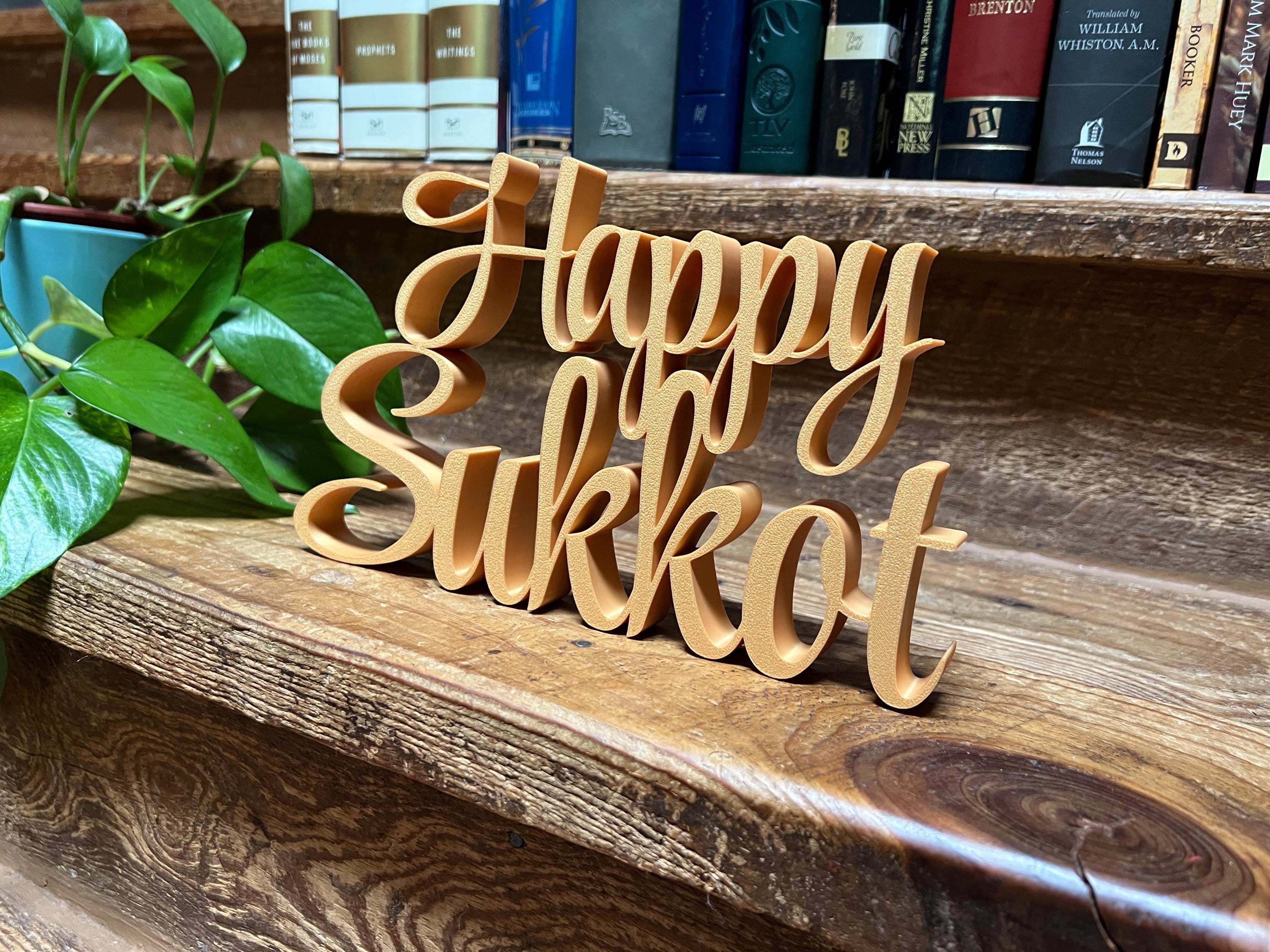 Happy Sukkot Freestanding Sign Decor