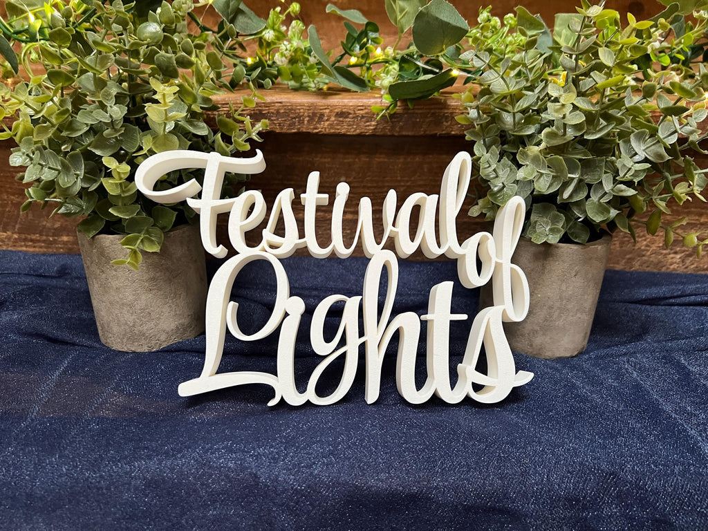Festival of Lights Freestanding Sign Decor