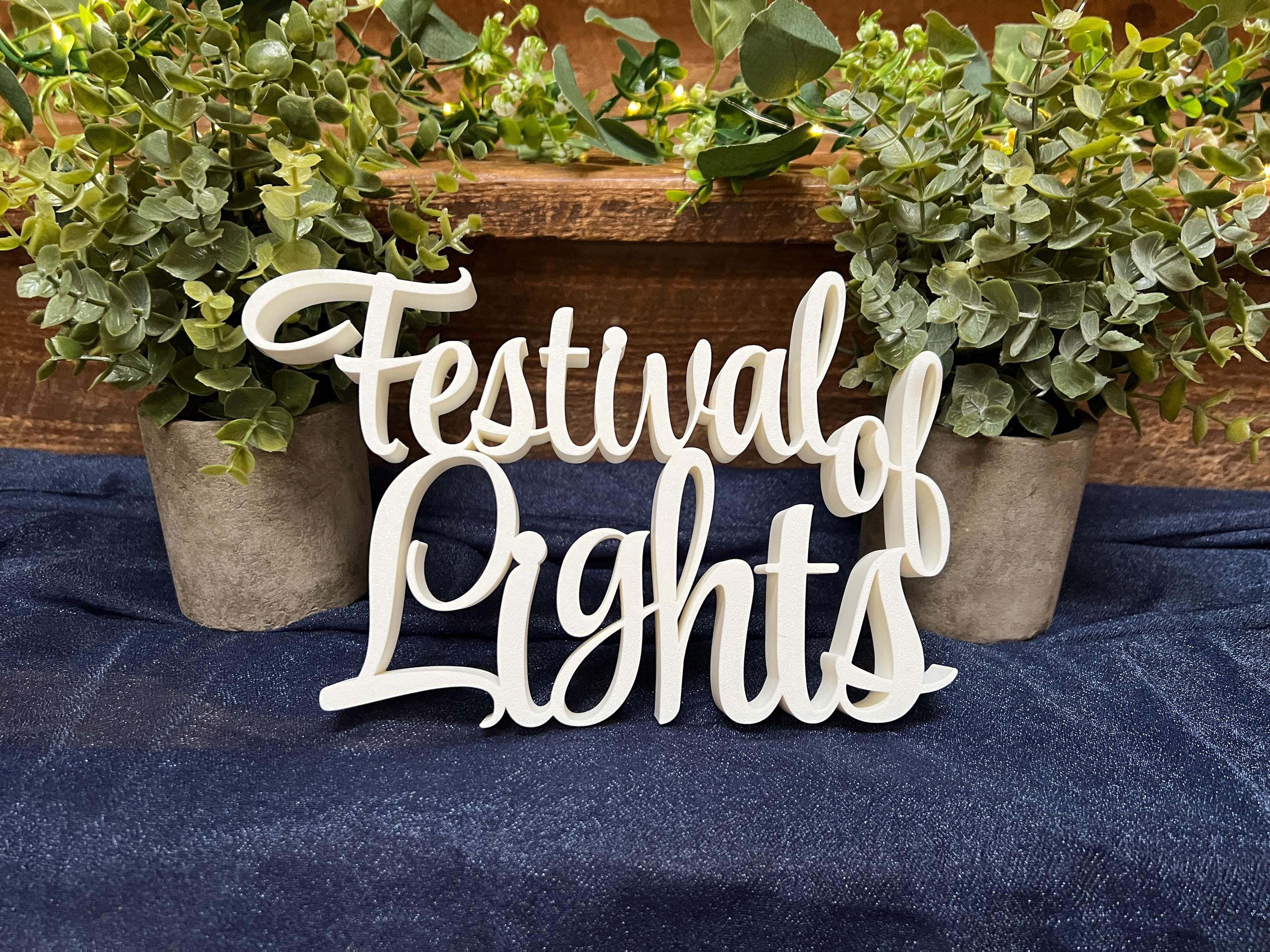Festival of Lights Freestanding Sign Decor