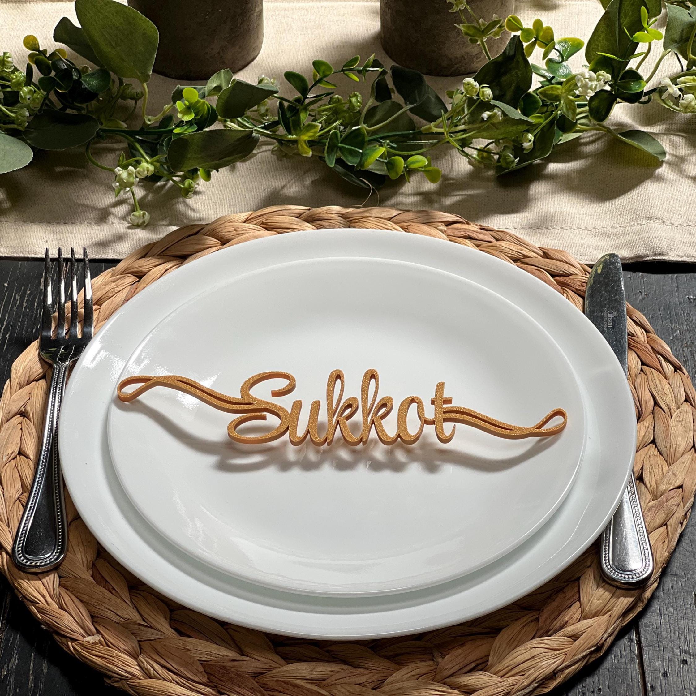 Sukkot Plate Decor | Sukkot Table Decor | Sukkot Place Cards |  Sukkot Decor | Set Apart Art | Jewish Home Decore