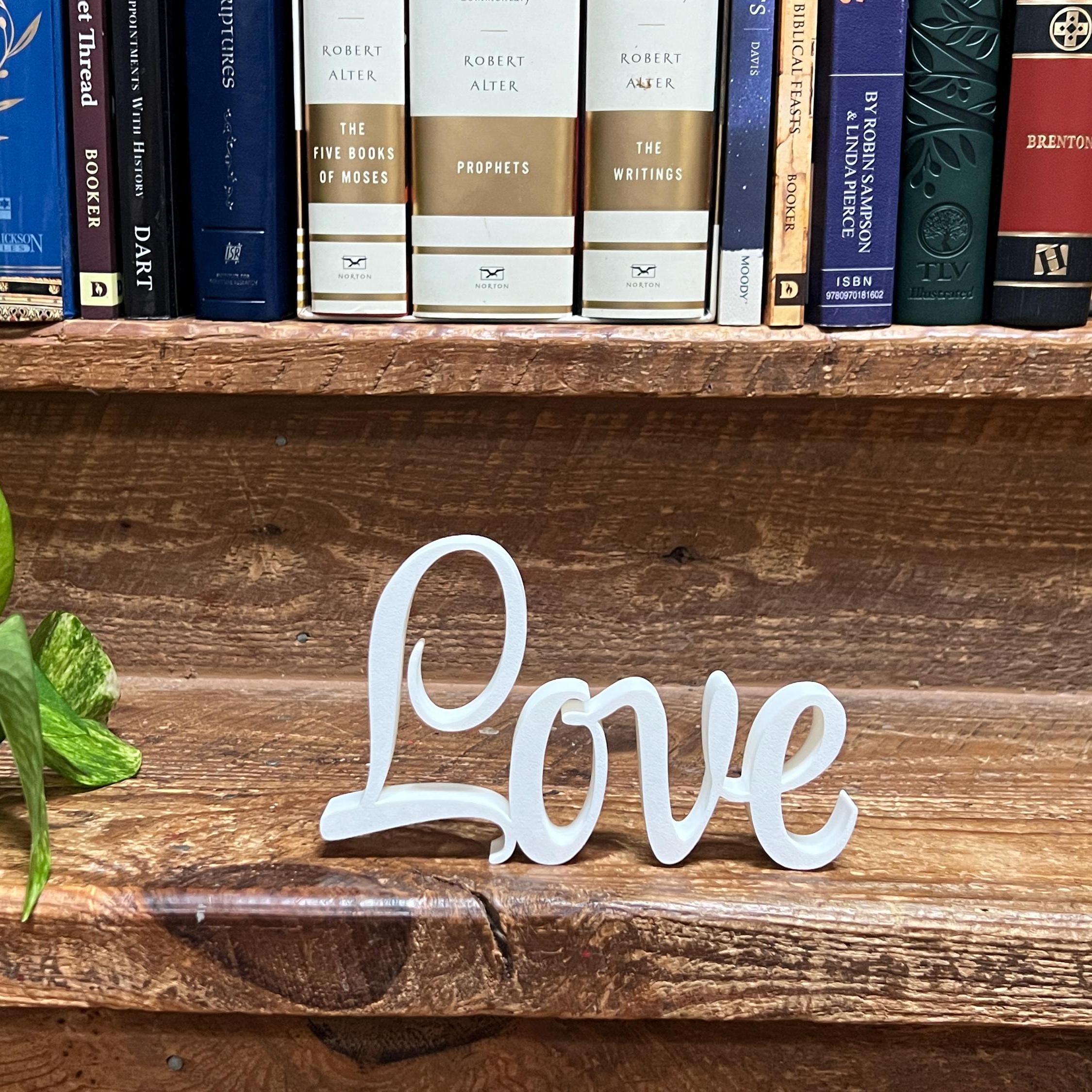 Love Freestanding Sign Decor | Love 3D Name Sign | Scriptural Decoration | Artful Christian Wall Decor