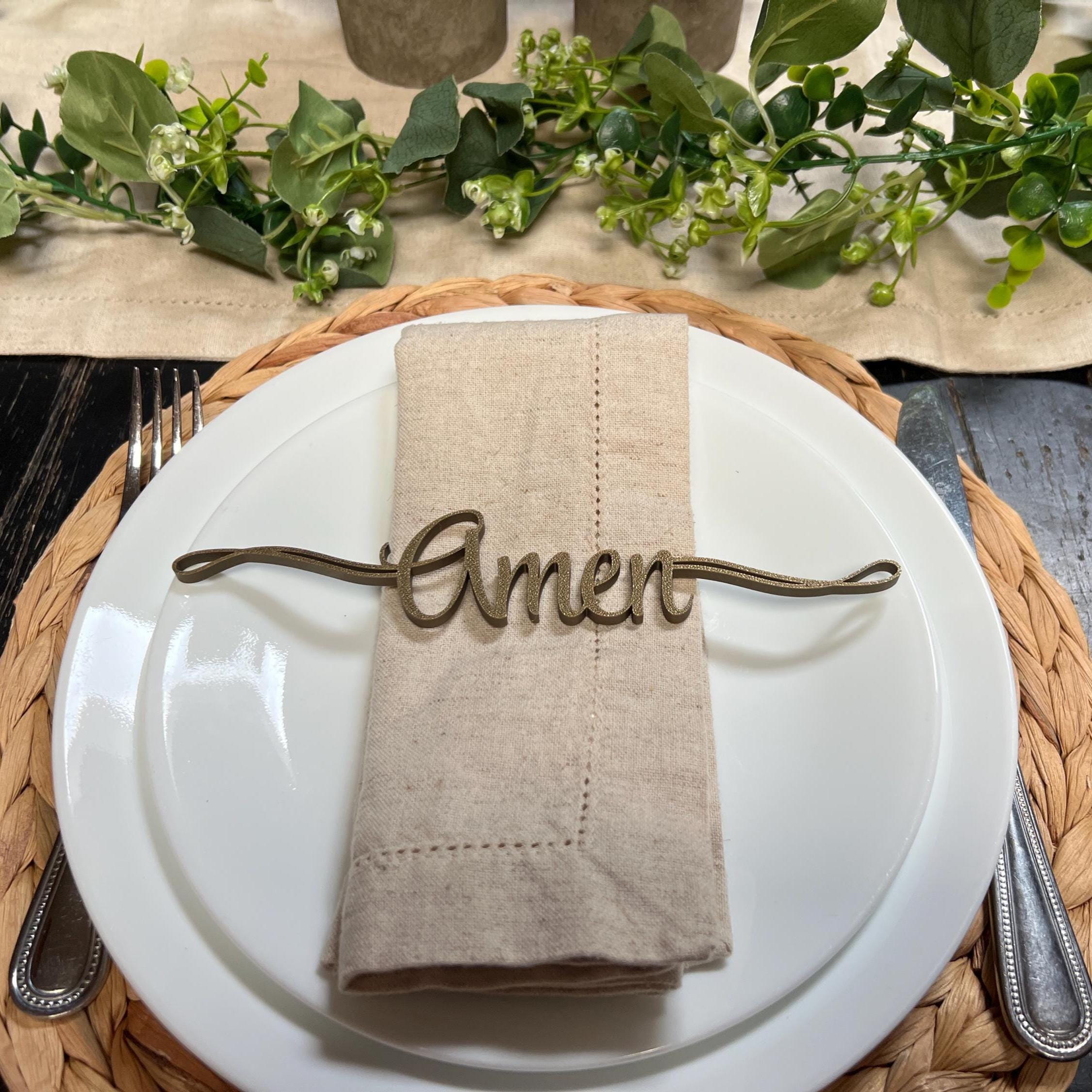 Amen Plate Decor | Christian Table Decor