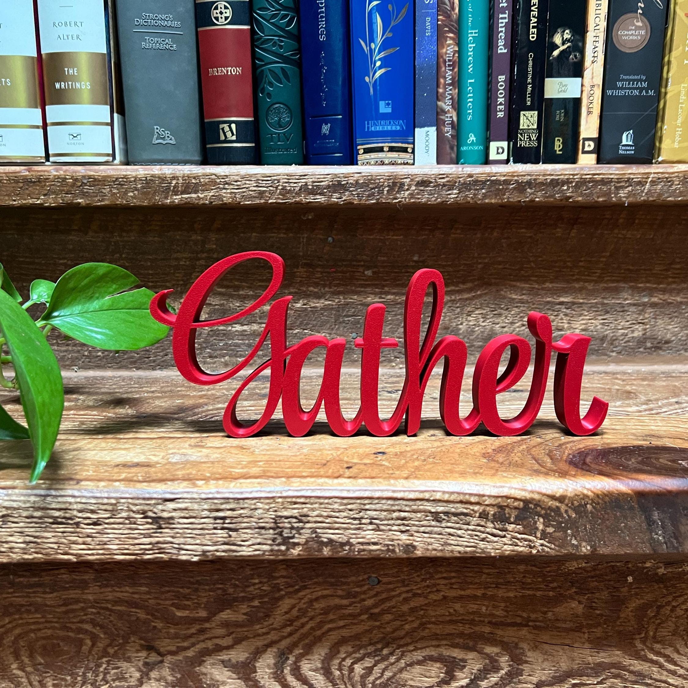 Gather Freestanding Sign Decor | Gather 3D Name Sign | Thanksgiving Decor | Sukkot Decor |