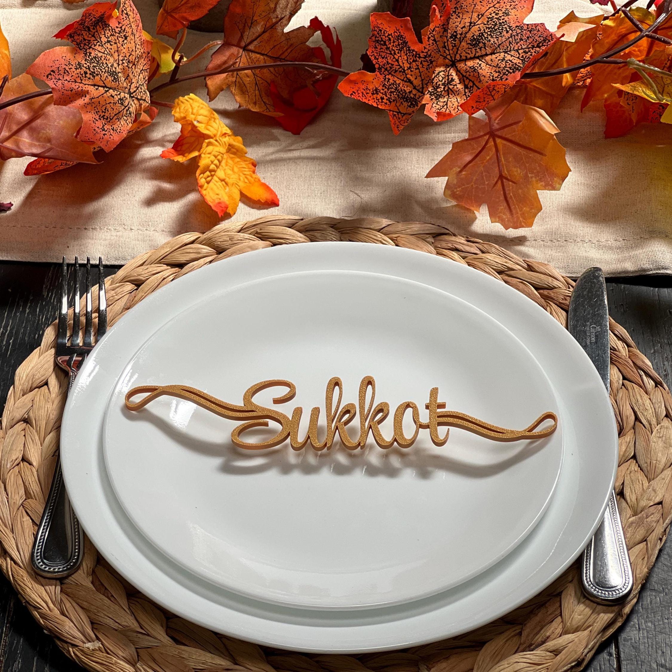 Sukkot Plate Decor | Sukkot Table Decor | Sukkot Place Cards |  Sukkot Decor | Set Apart Art | Jewish Home Decore