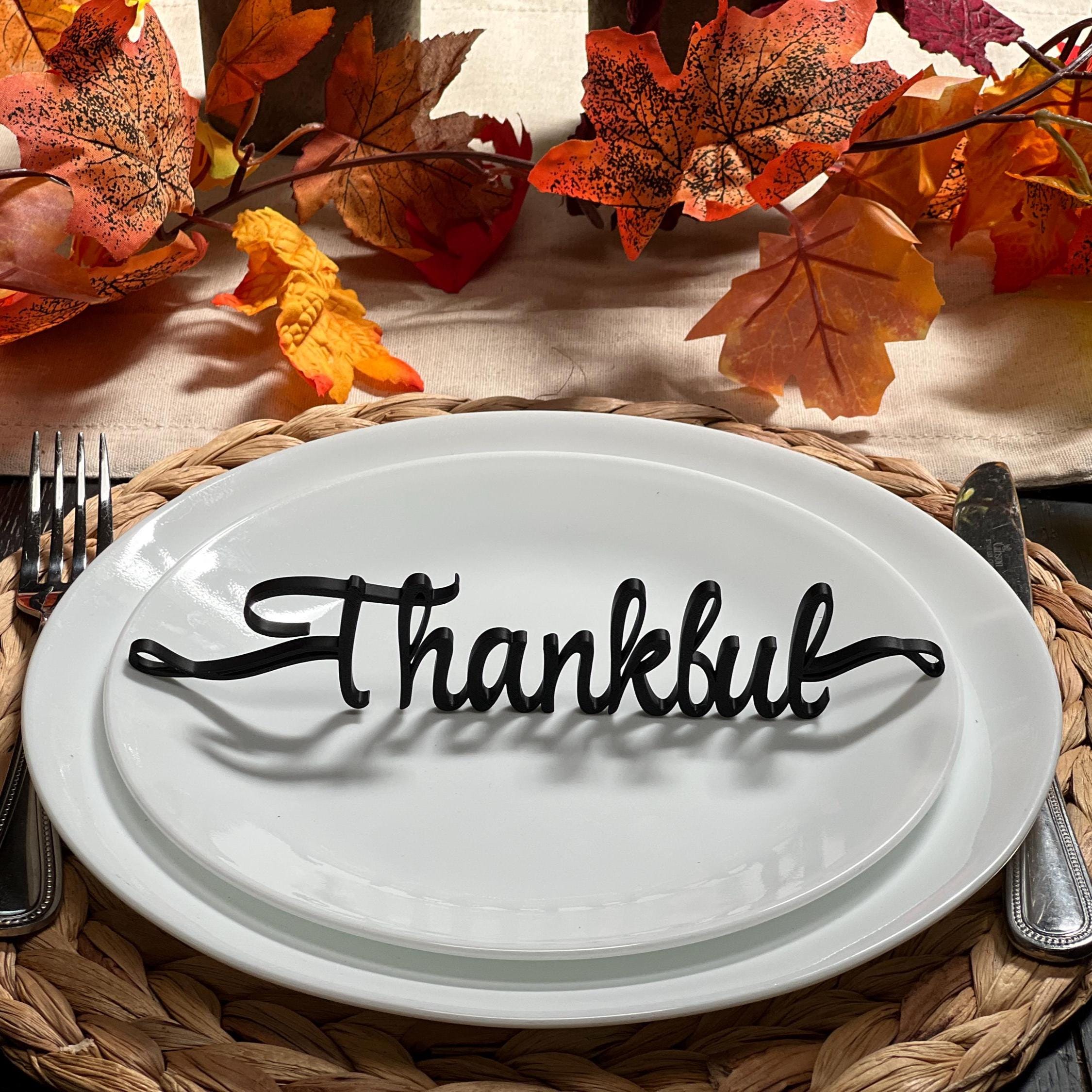Thankful Plate Decor | Thankful Table Decor