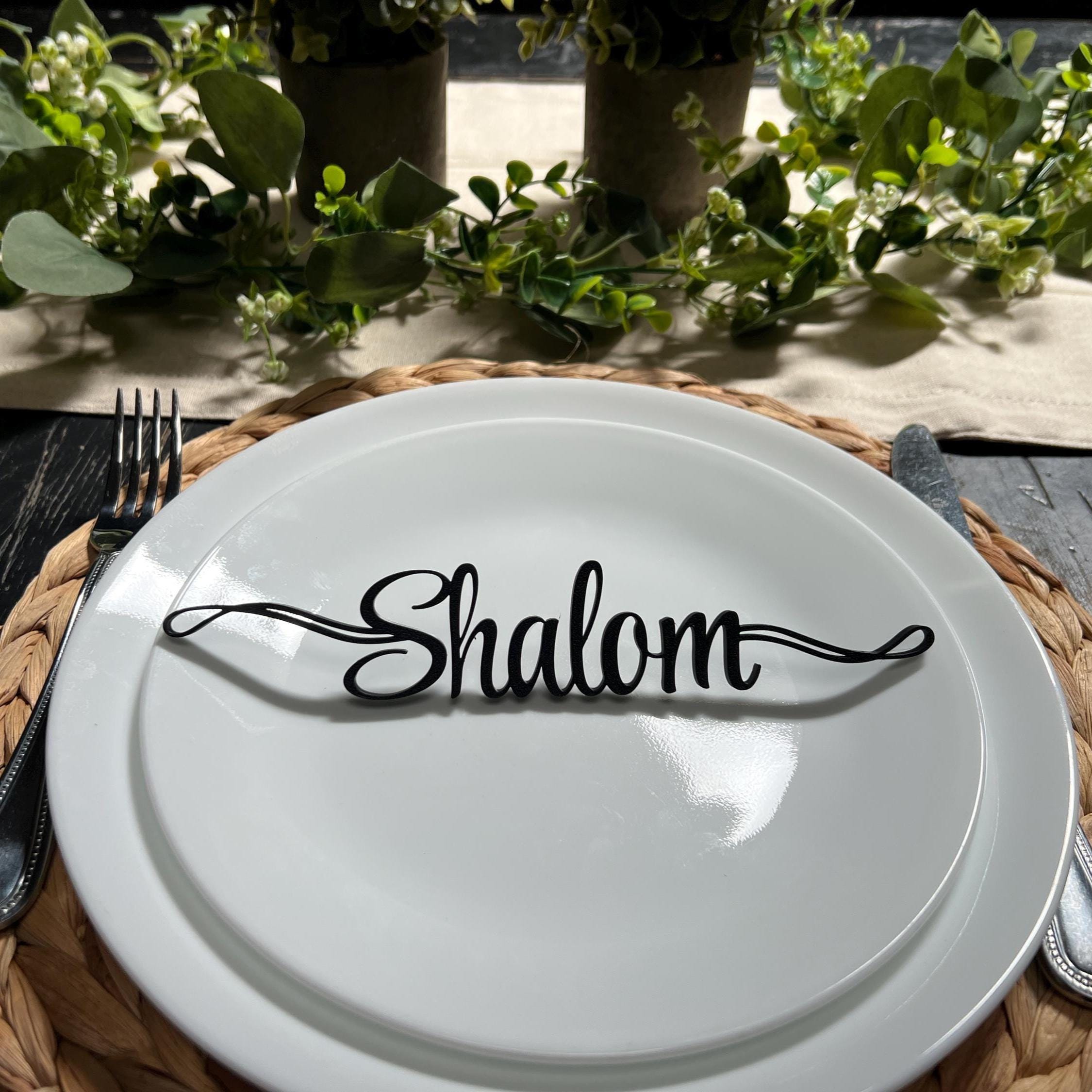 Shalom Plate Decor | Shalom Table Decor