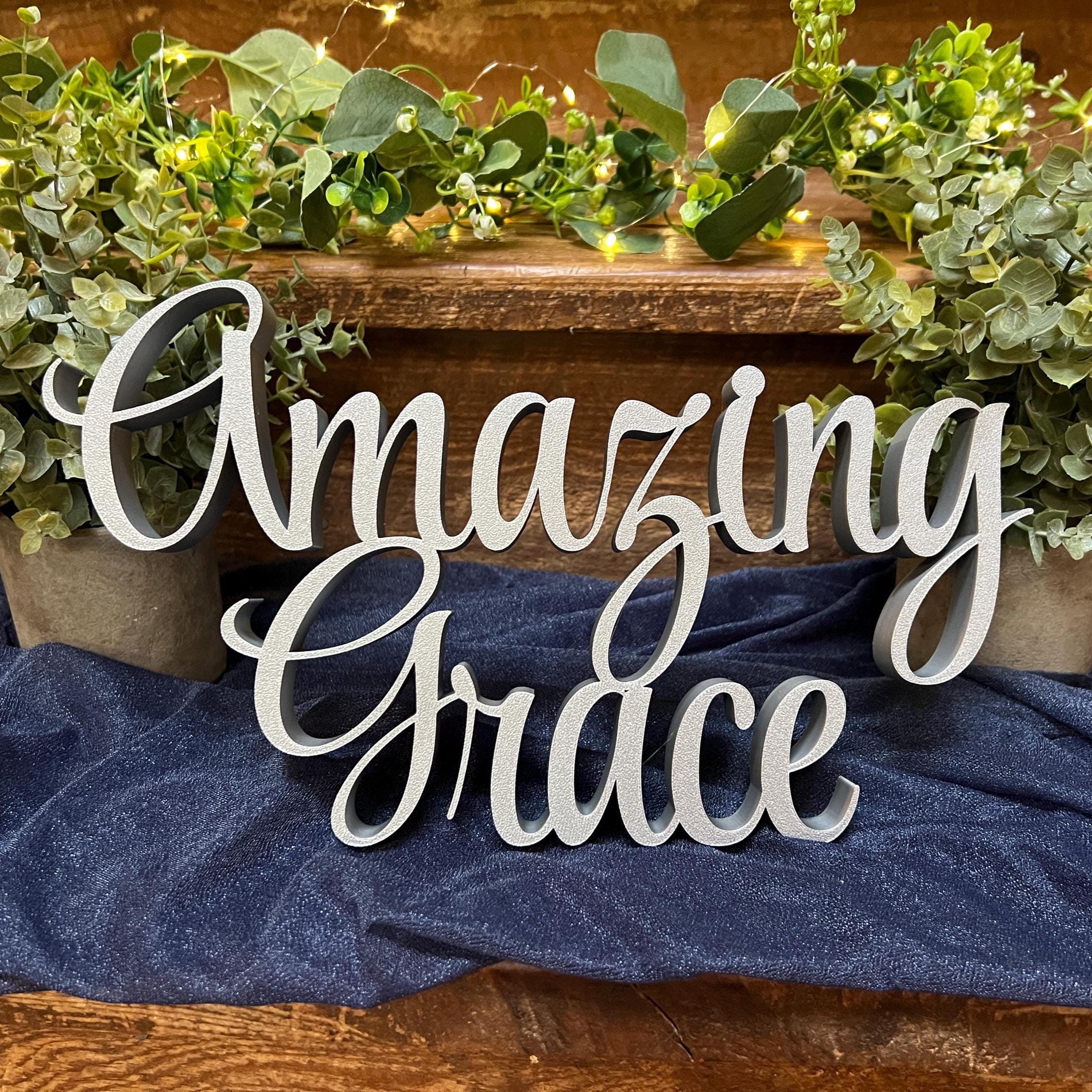 Amazing Grace Freestanding Sign Decor