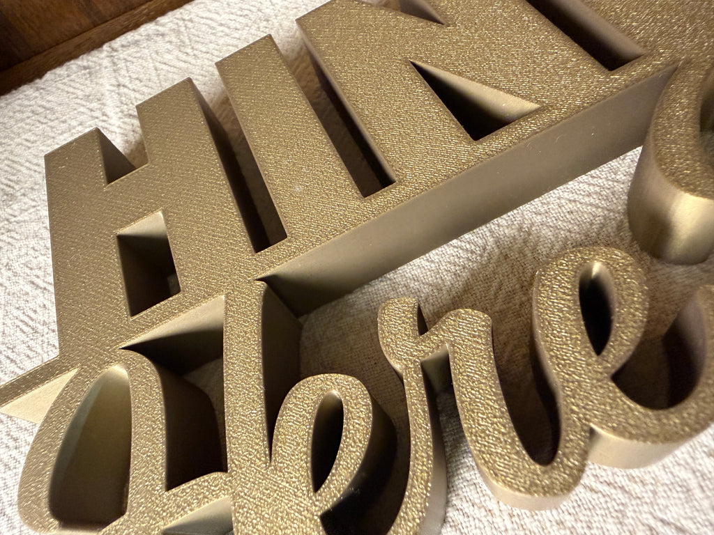 Hineni Here I Am Freestanding Sign Decor