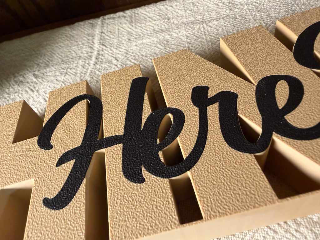 Hineni Here I Am Freestanding Sign Decor