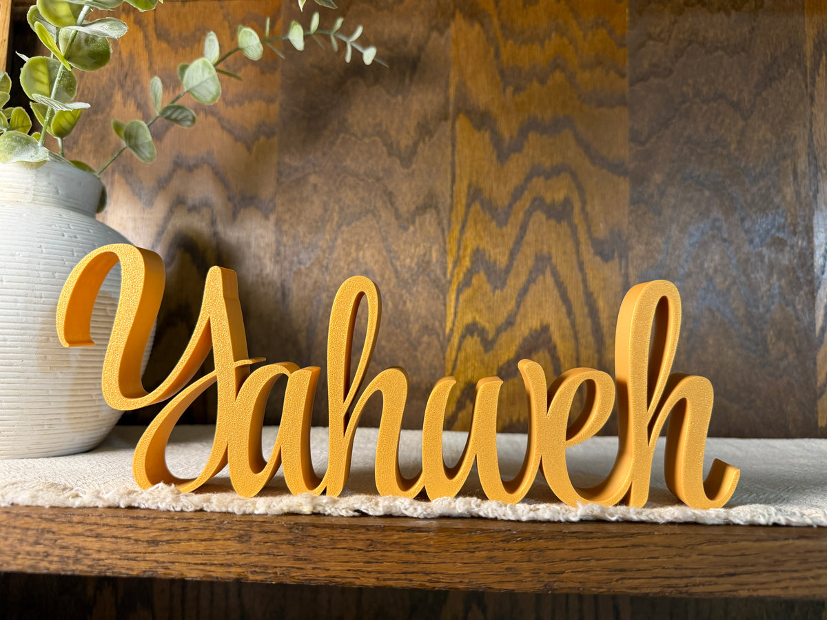Yahweh Freestanding Sign Decor | Yahweh 3D Name Sign | Yahweh Decoration | YHWH YH WH Yah Weh