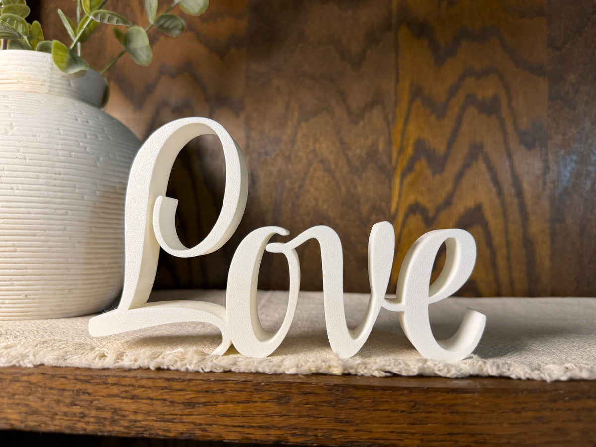 Love Freestanding Sign Decor | Love 3D Name Sign | Scriptural Decoration | Artful Christian Wall Decor