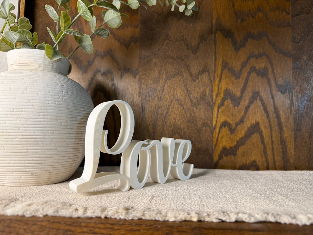 Love Freestanding Sign Decor | Love 3D Name Sign | Scriptural Decoration | Artful Christian Wall Decor