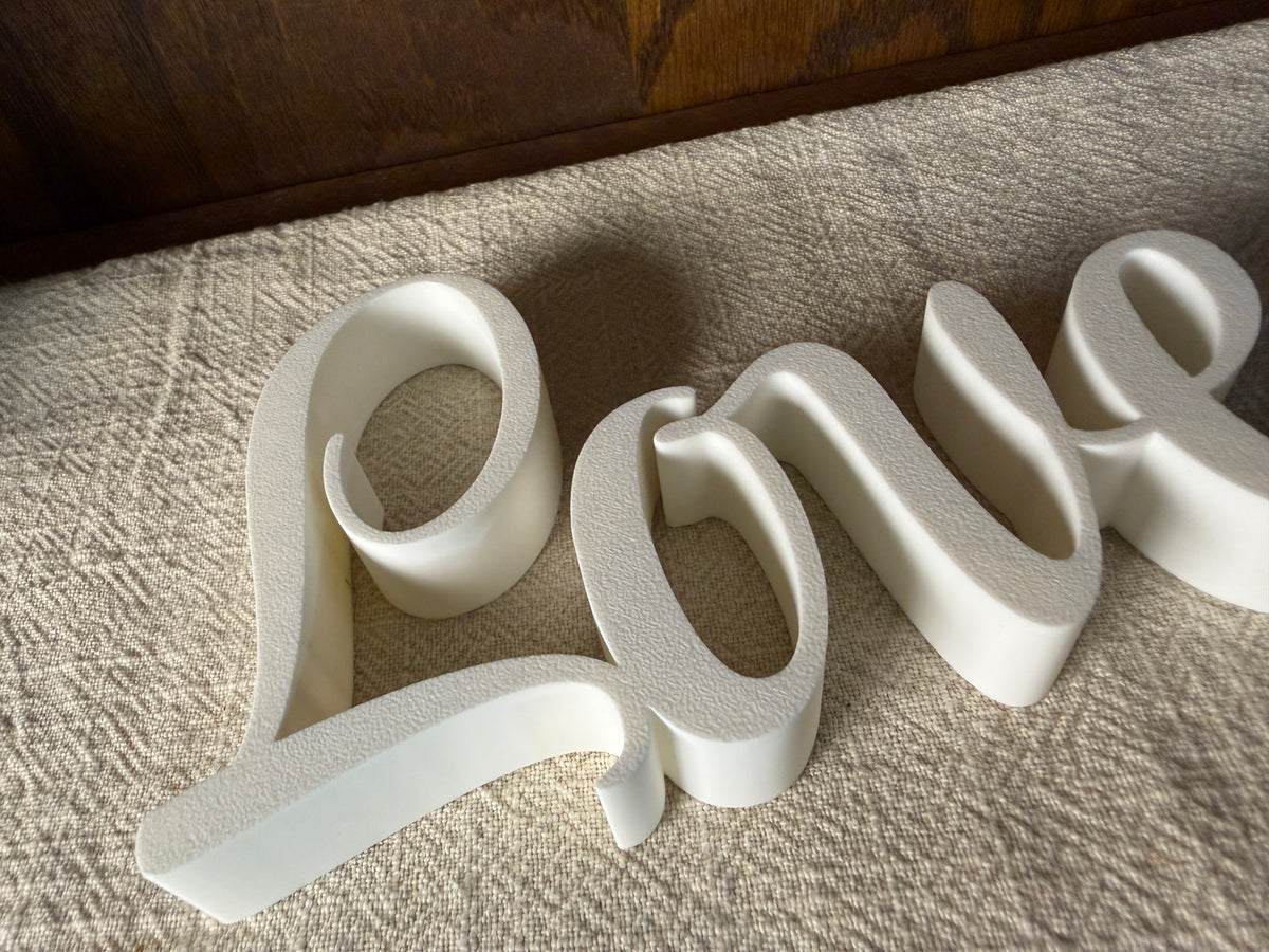 Love Freestanding Sign Decor | Love 3D Name Sign | Scriptural Decoration | Artful Christian Wall Decor