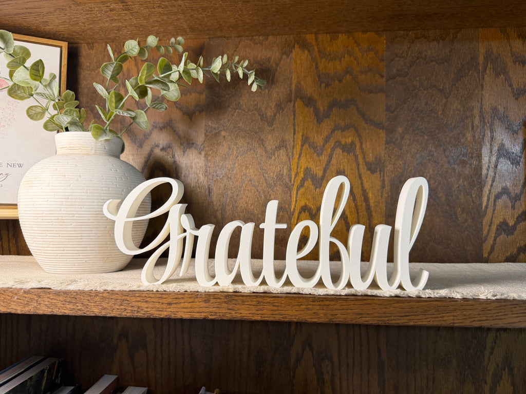 Grateful Freestanding Sign Decor