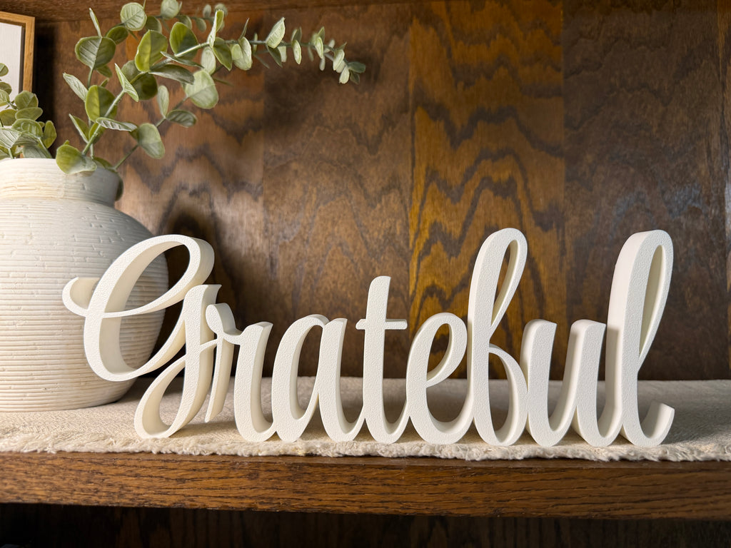 Grateful Freestanding Sign Decor