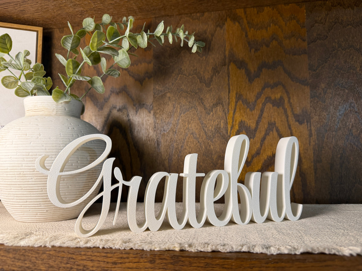 Grateful Freestanding Sign Decor