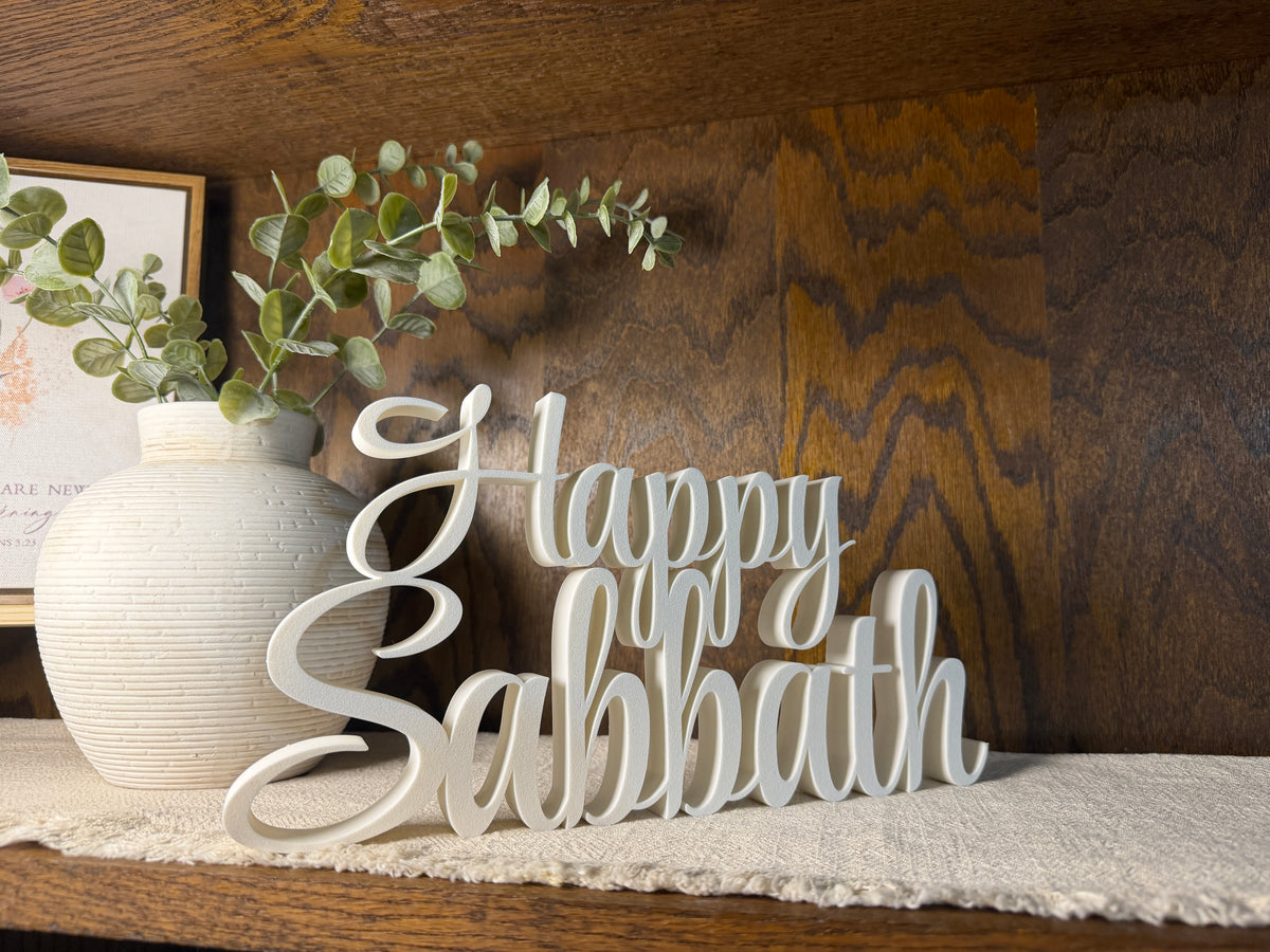 Happy Sabbath Freestanding Sign Decor