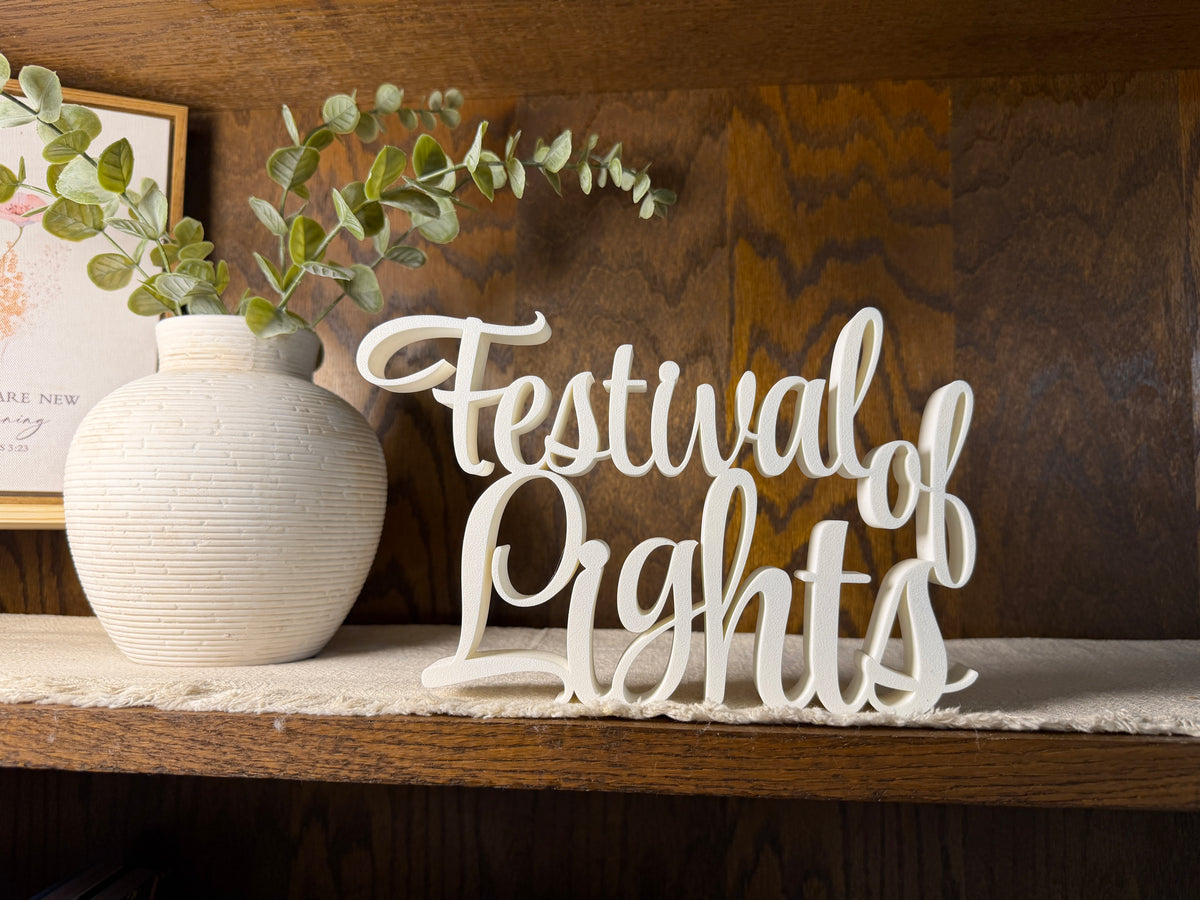 Festival of Lights Freestanding Sign Decor