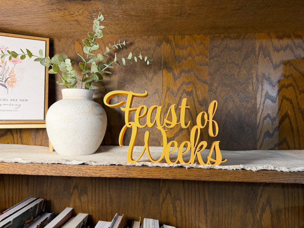 Feast of Weeks Freestanding Decor | Pentecost Feast Days Table Mantle Bookshelf | 3D Sign | Scriptural Decoration | Set Apart Home