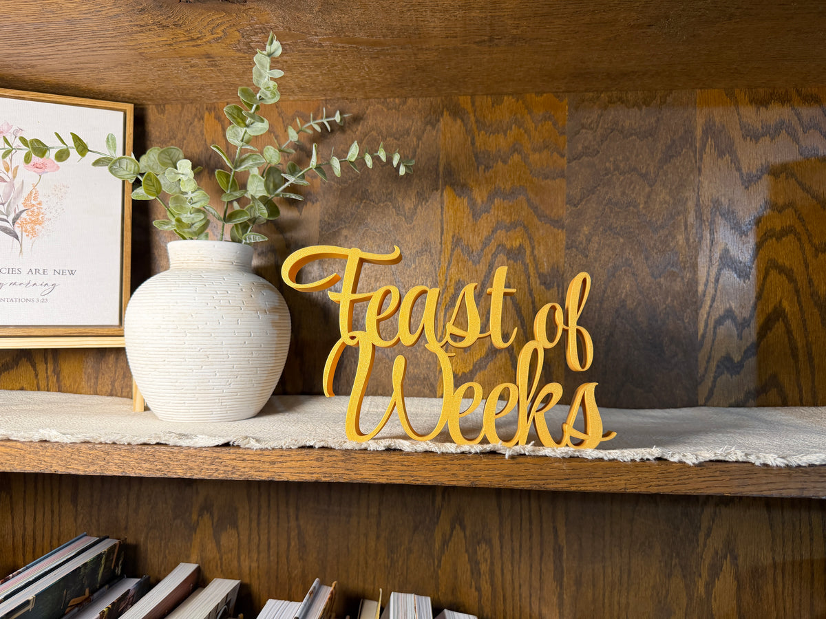 Feast of Weeks Freestanding Decor | Pentecost Feast Days Table Mantle Bookshelf | 3D Sign | Scriptural Decoration | Set Apart Home