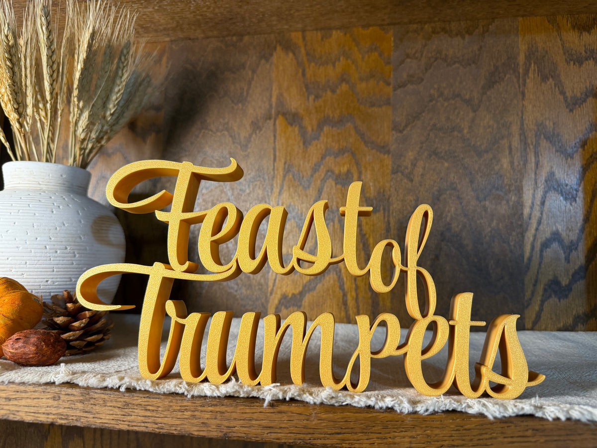 Sukkot Freestanding Sign Decor | Sukkot Feast Days Feastdays Table Mantle Bookshelf Decor | 3D Name Sign Decor | Jewish Home Decor
