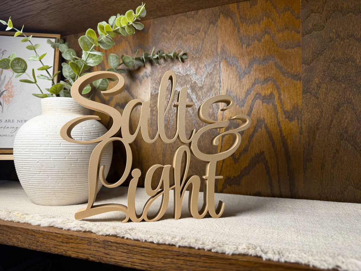 Salt and Light Freestanding Sign Decor