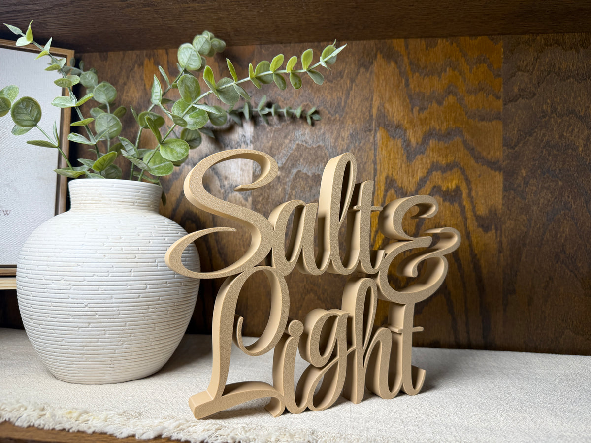 Salt and Light Freestanding Sign Decor