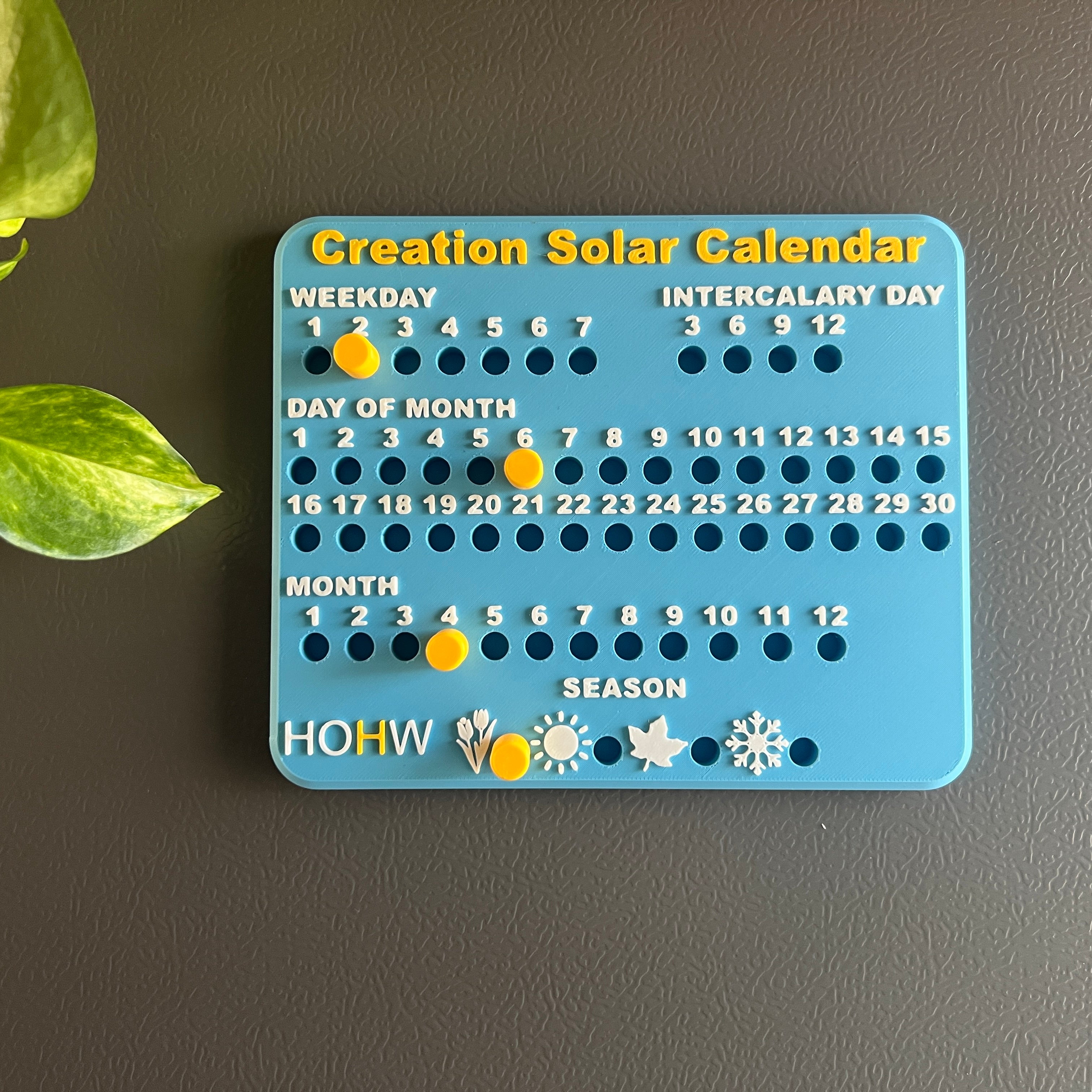 HOHW Creation Solar Calendar Magnet