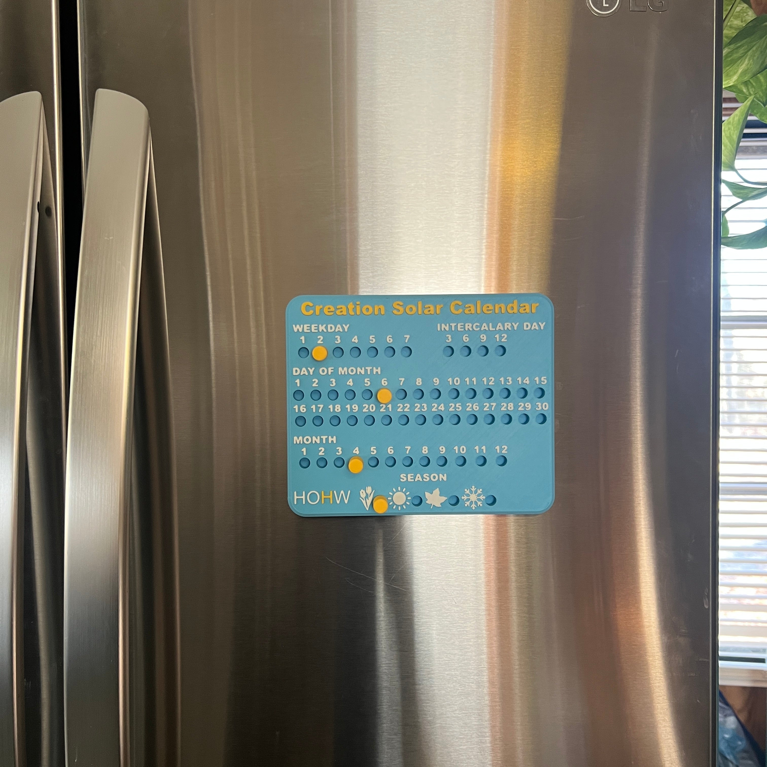 HOHW Creation Solar Calendar Magnet