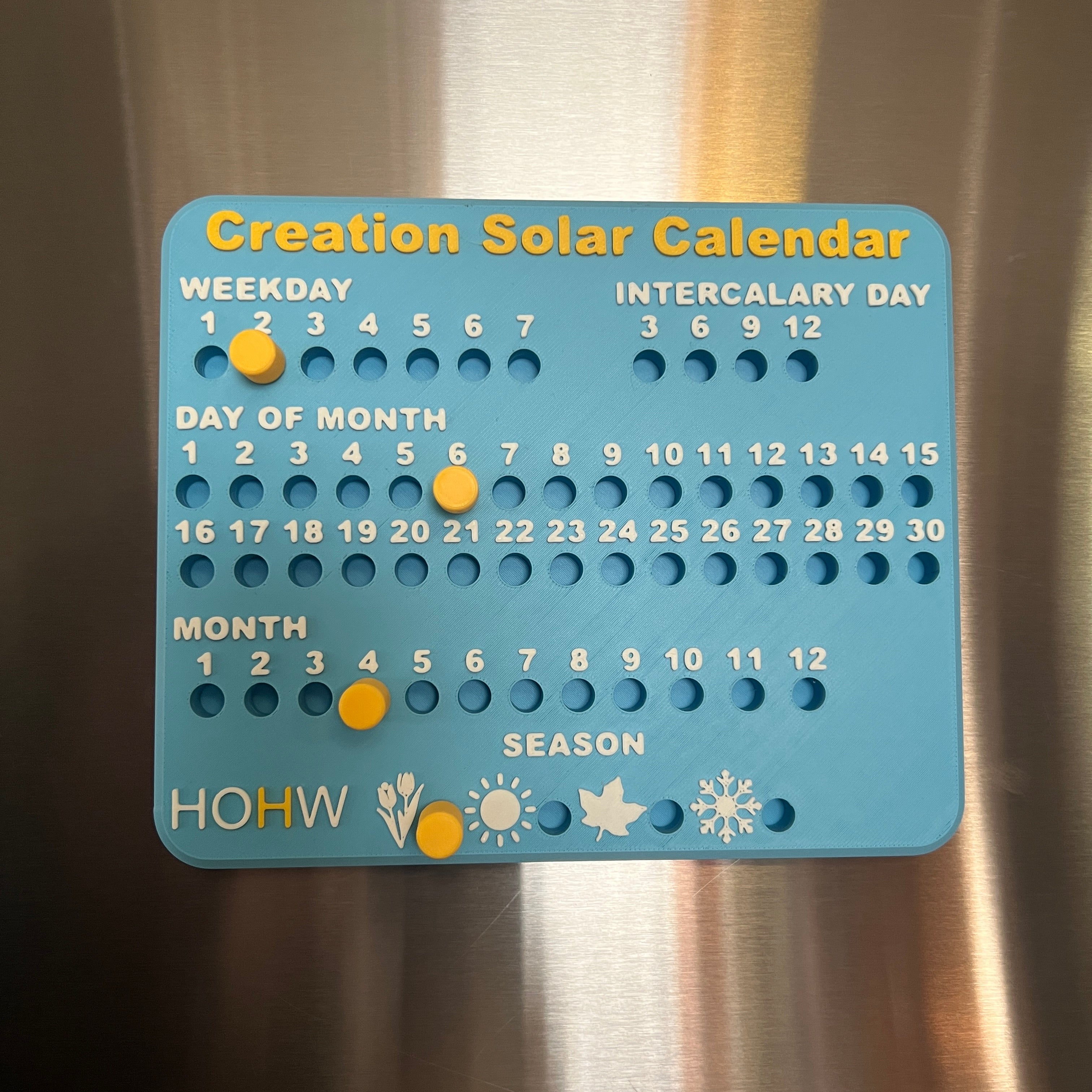 HOHW Creation Solar Calendar Magnet