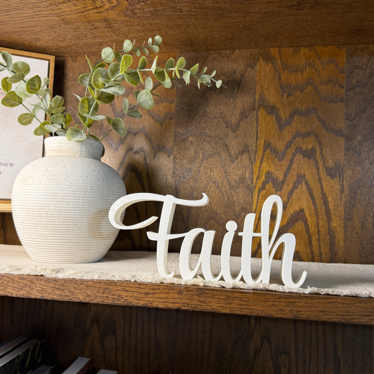 Faith Freestanding Sign Decor | Faith Decorative Sign | Faithful Sign 3D Name Sign | Scriptural decoration | Artful Christian Wall Decor