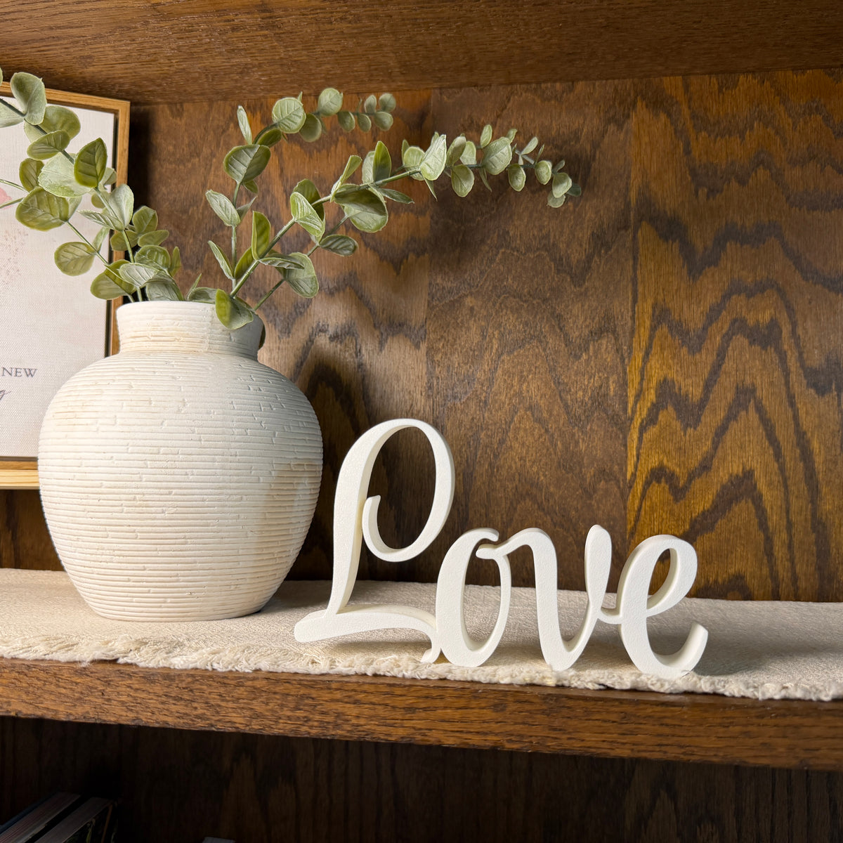 Love Freestanding Sign Decor | Love 3D Name Sign | Scriptural Decoration | Artful Christian Wall Decor