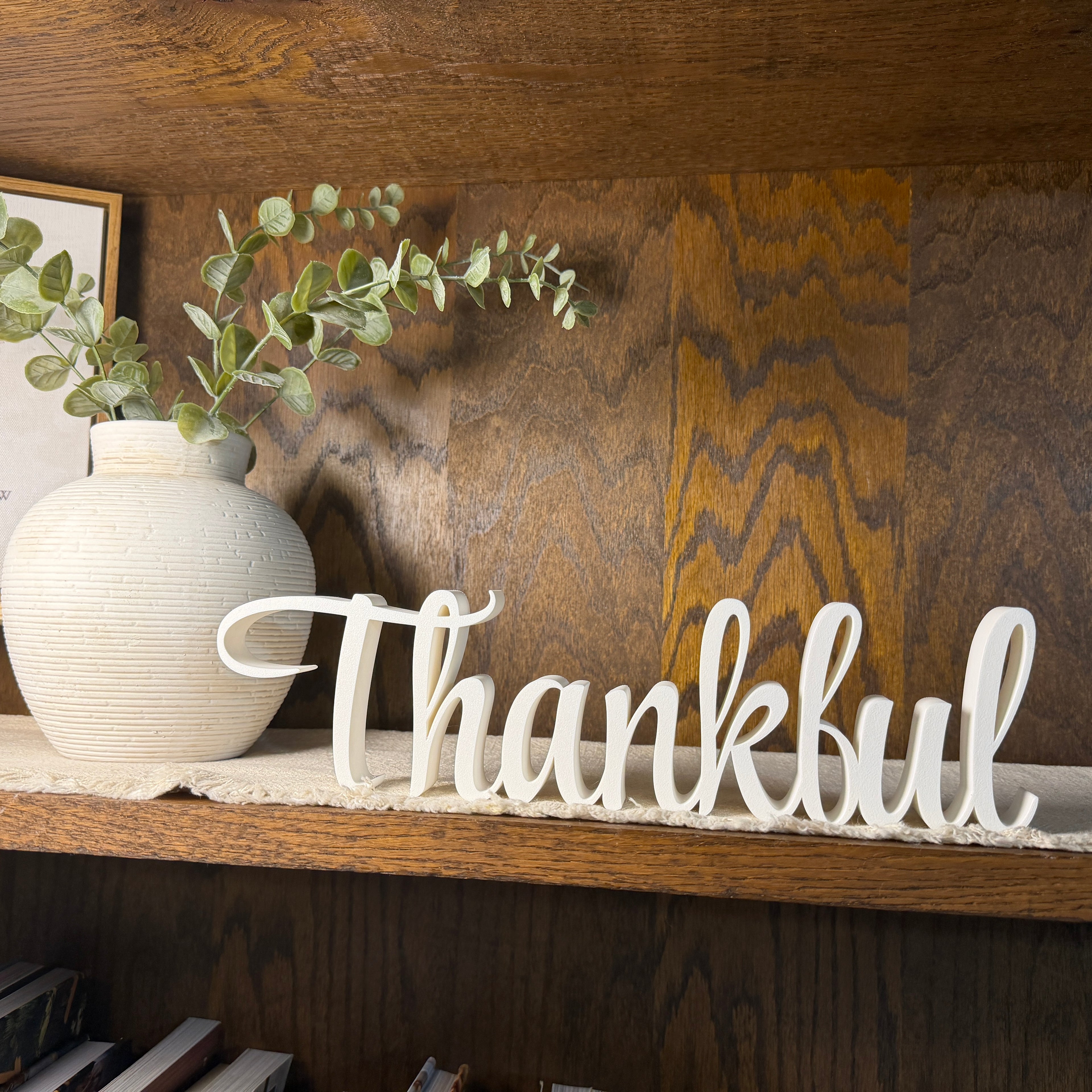 Freestanding Thankful Sign Decor | Thankful 3D Name Sign | Scriptural Decoration | Thanksgiving Decor | Sukkot Decor |