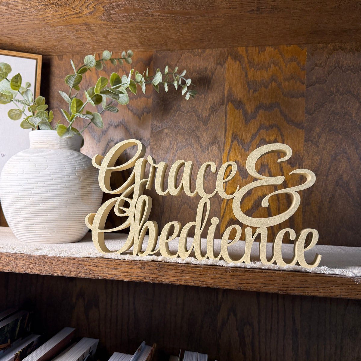 Grace & Obedience Freestanding Sign Decor