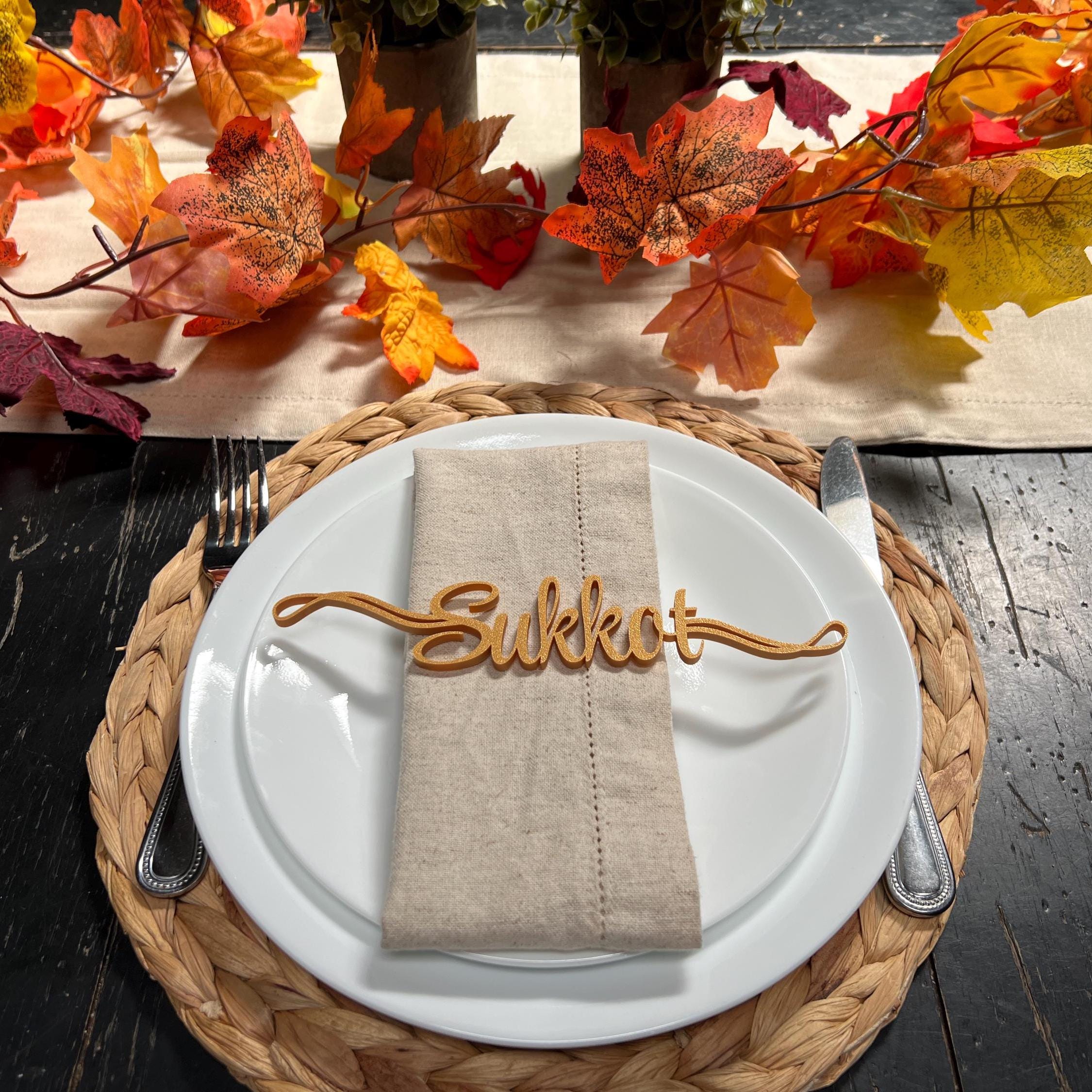 Sukkot Plate Decor | Sukkot Table Decor | Sukkot Place Cards |  Sukkot Decor | Set Apart Art | Jewish Home Decore