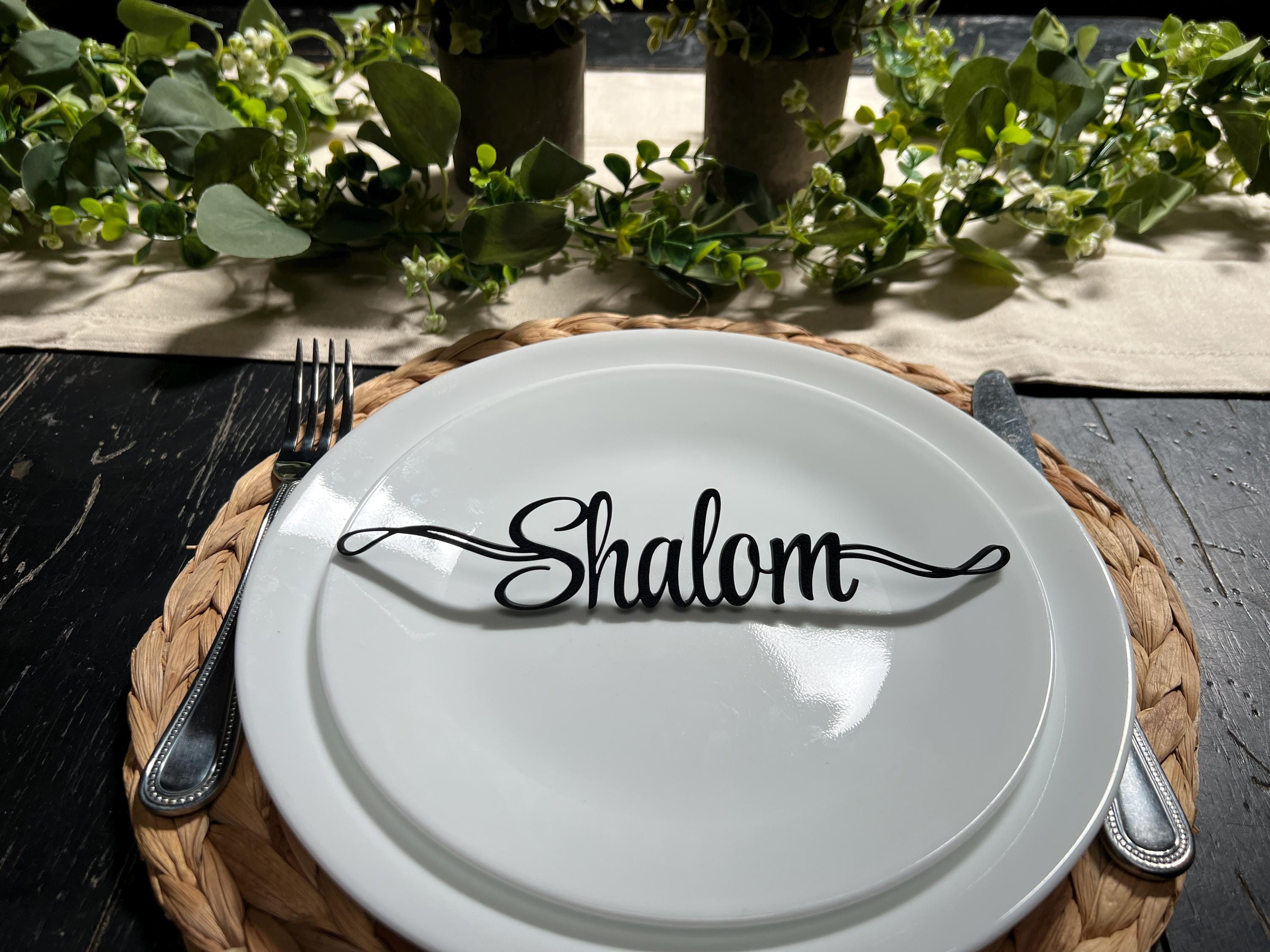 Shabbat Plate Decor | Shabbat Table Decor