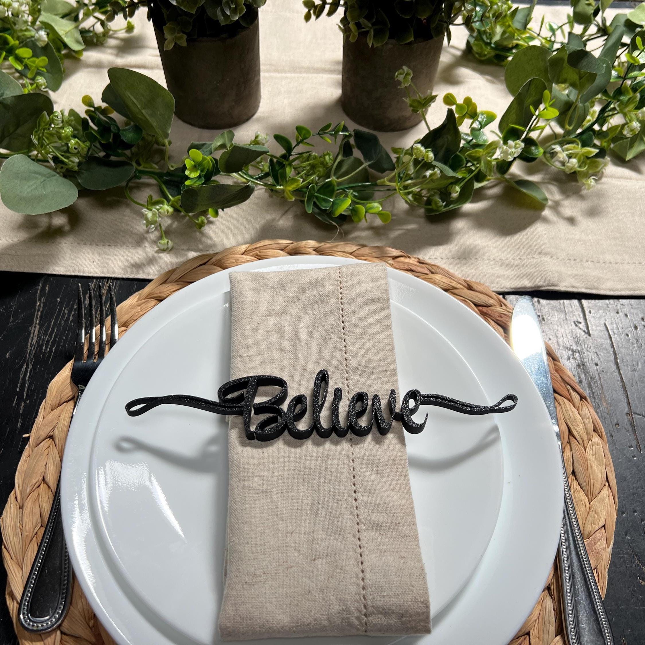 Believe Plate Decor | Believe Table Decor