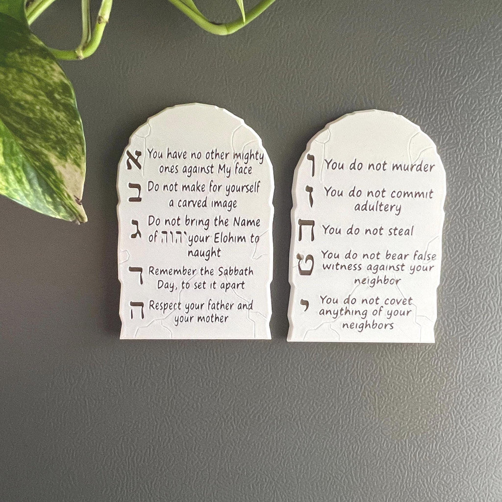 The Ten Commandments Tablets Magnet or Stand | 10 Commandments Christianity Art | Shavuot Decor Feast of Weeks | Set Apart Art