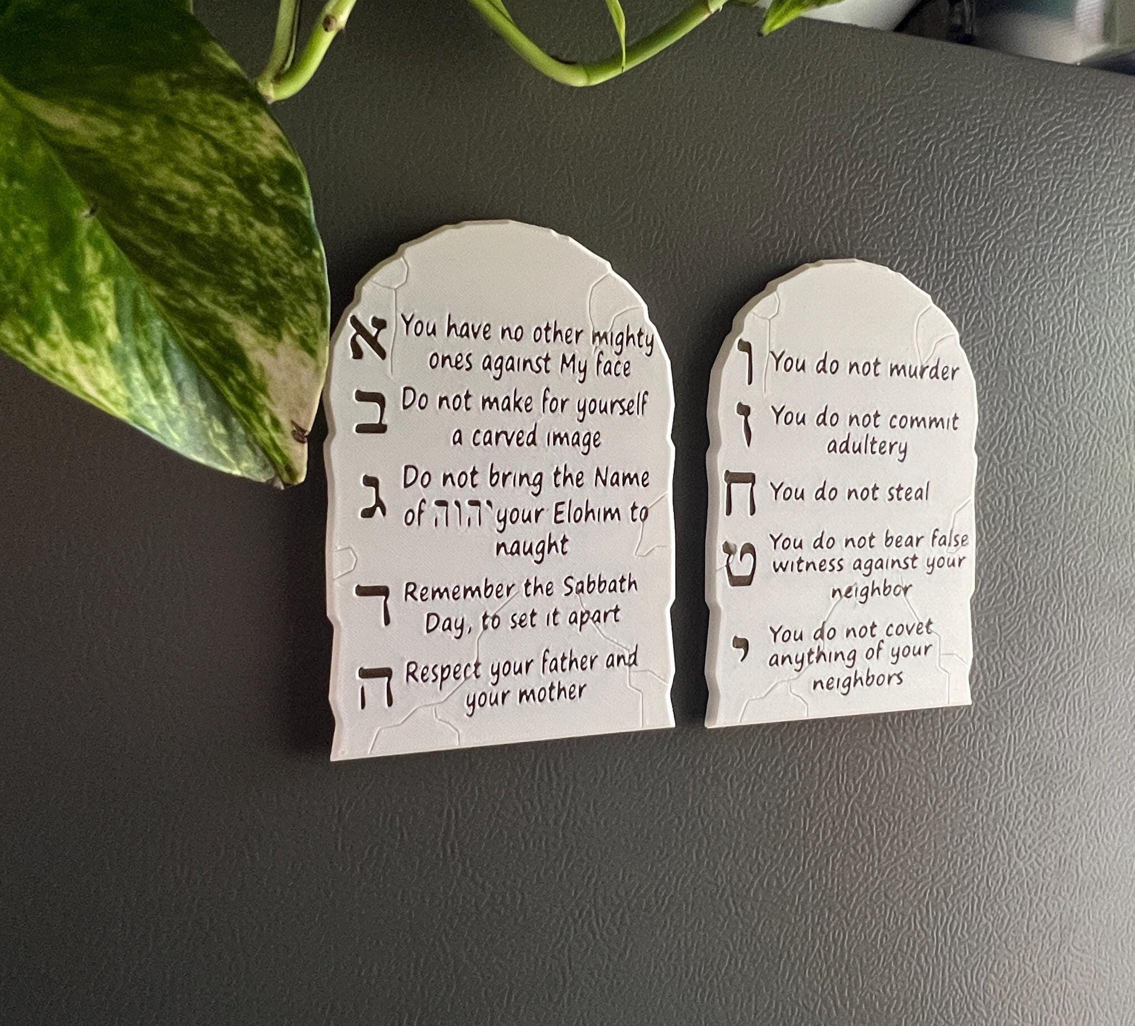 The Ten Commandments Tablets Magnet or Stand | 10 Commandments Christianity Art | Shavuot Decor Feast of Weeks | Set Apart Art