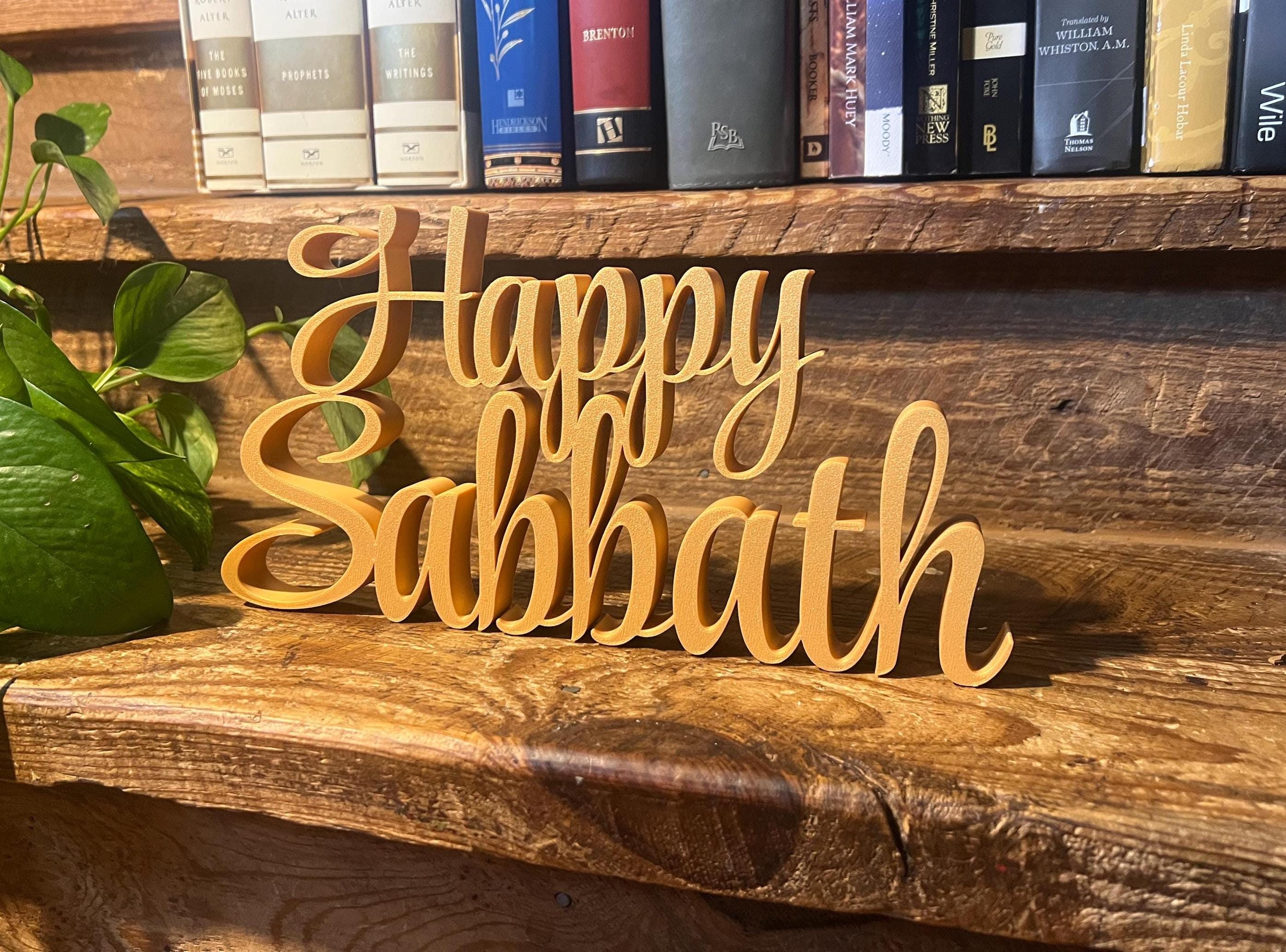 Happy Sabbath Freestanding Sign Decor
