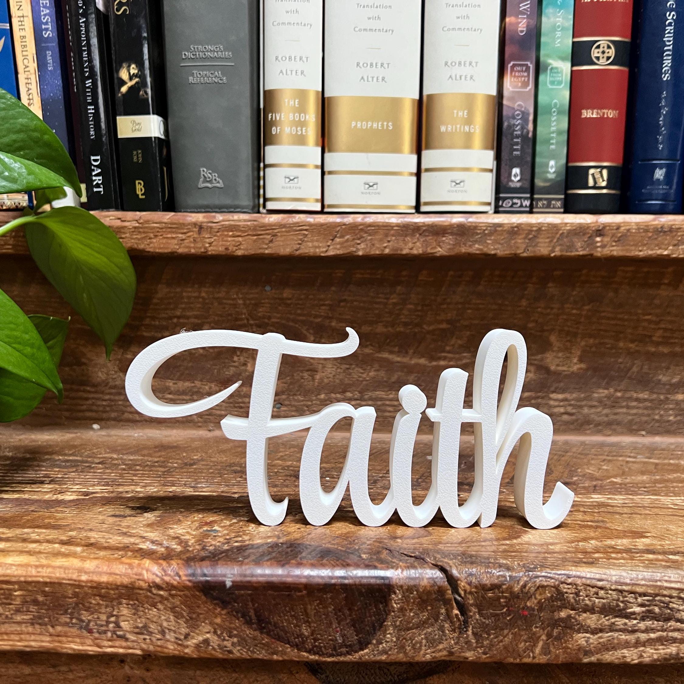 Faith Freestanding Sign Decor | Faith Decorative Sign | Faithful Sign 3D Name Sign | Scriptural decoration | Artful Christian Wall Decor