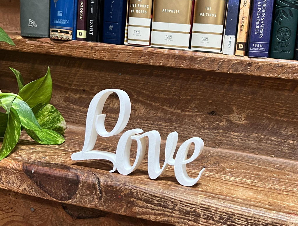 Love Freestanding Sign Decor | Love 3D Name Sign | Scriptural Decoration | Artful Christian Wall Decor