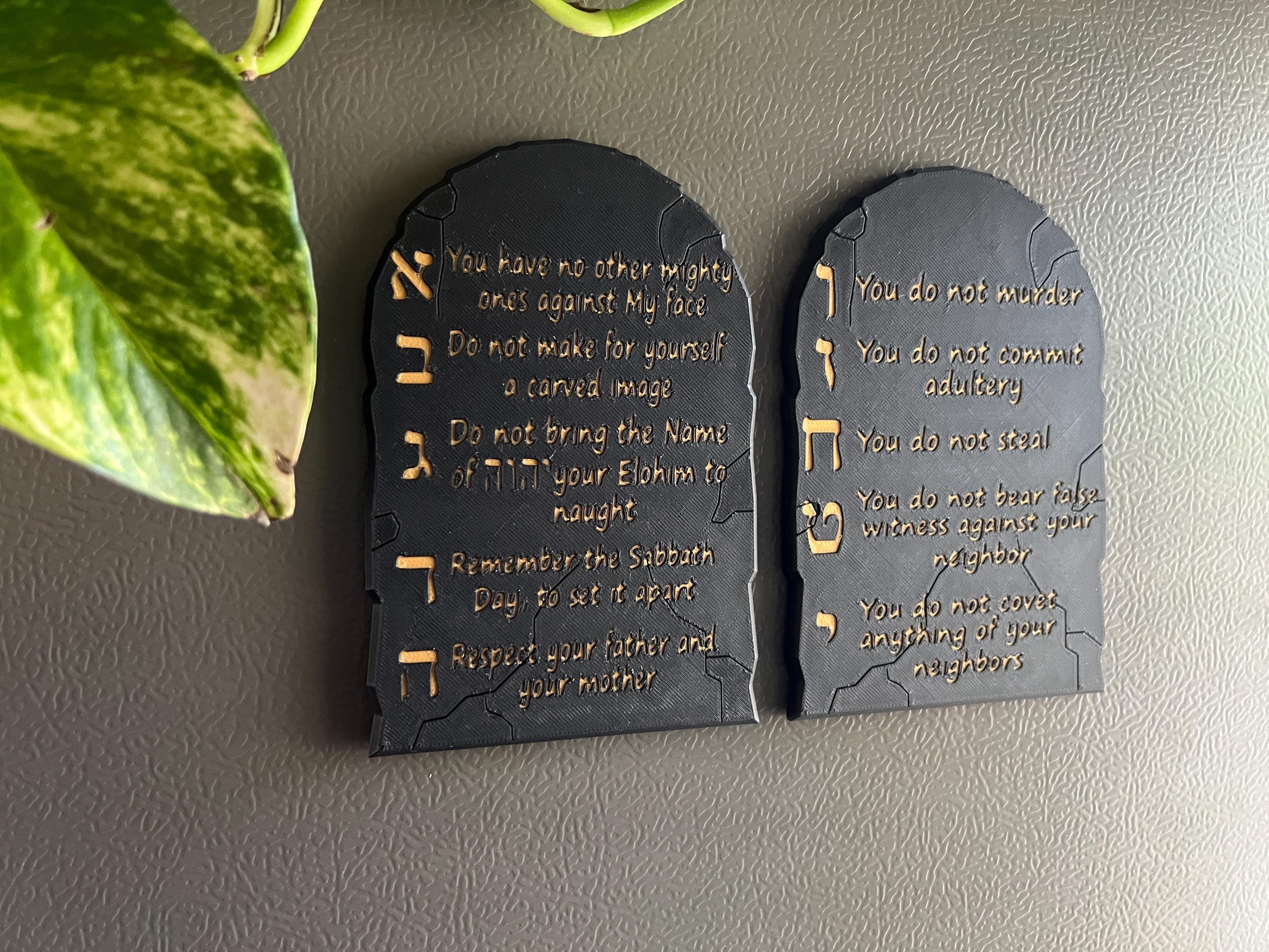 The Ten Commandments Tablets Magnet or Stand | 10 Commandments Christianity Art | Shavuot Decor Feast of Weeks | Set Apart Art