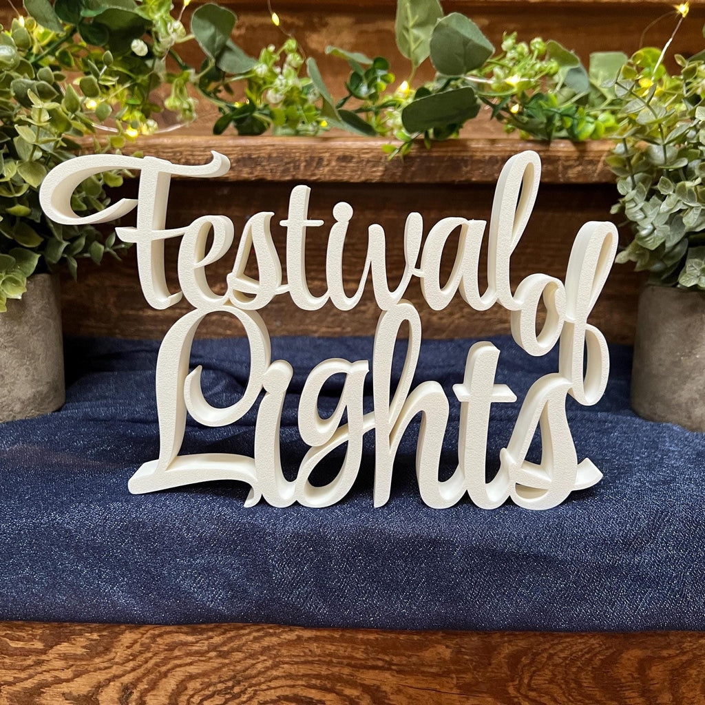 Festival of Lights Freestanding Sign Decor