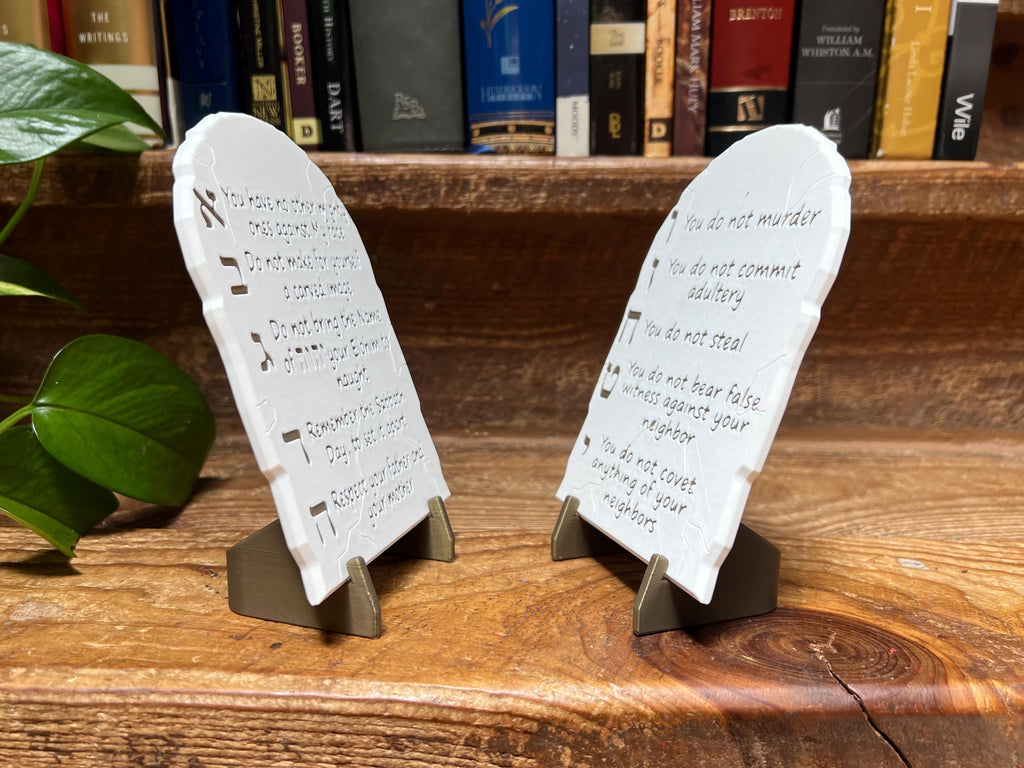 The Ten Commandments Tablets Magnet or Stand | 10 Commandments Christianity Art | Shavuot Decor Feast of Weeks | Set Apart Art